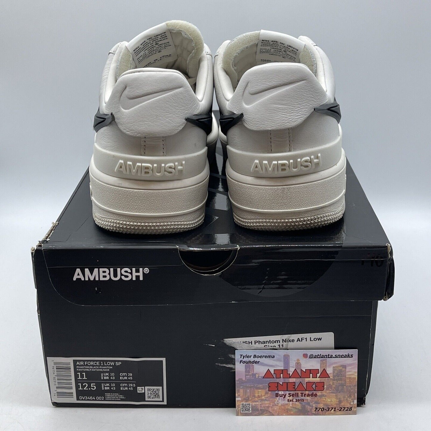 Size 11 - Nike Air Force 1 Low x AMBUSH Phantom Black White Leather (DV3464-002)