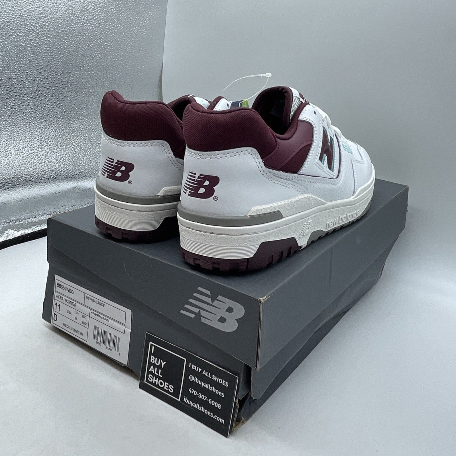 Size 11 - New Balance 550 Burgundy Turquoise (BB550WBG)