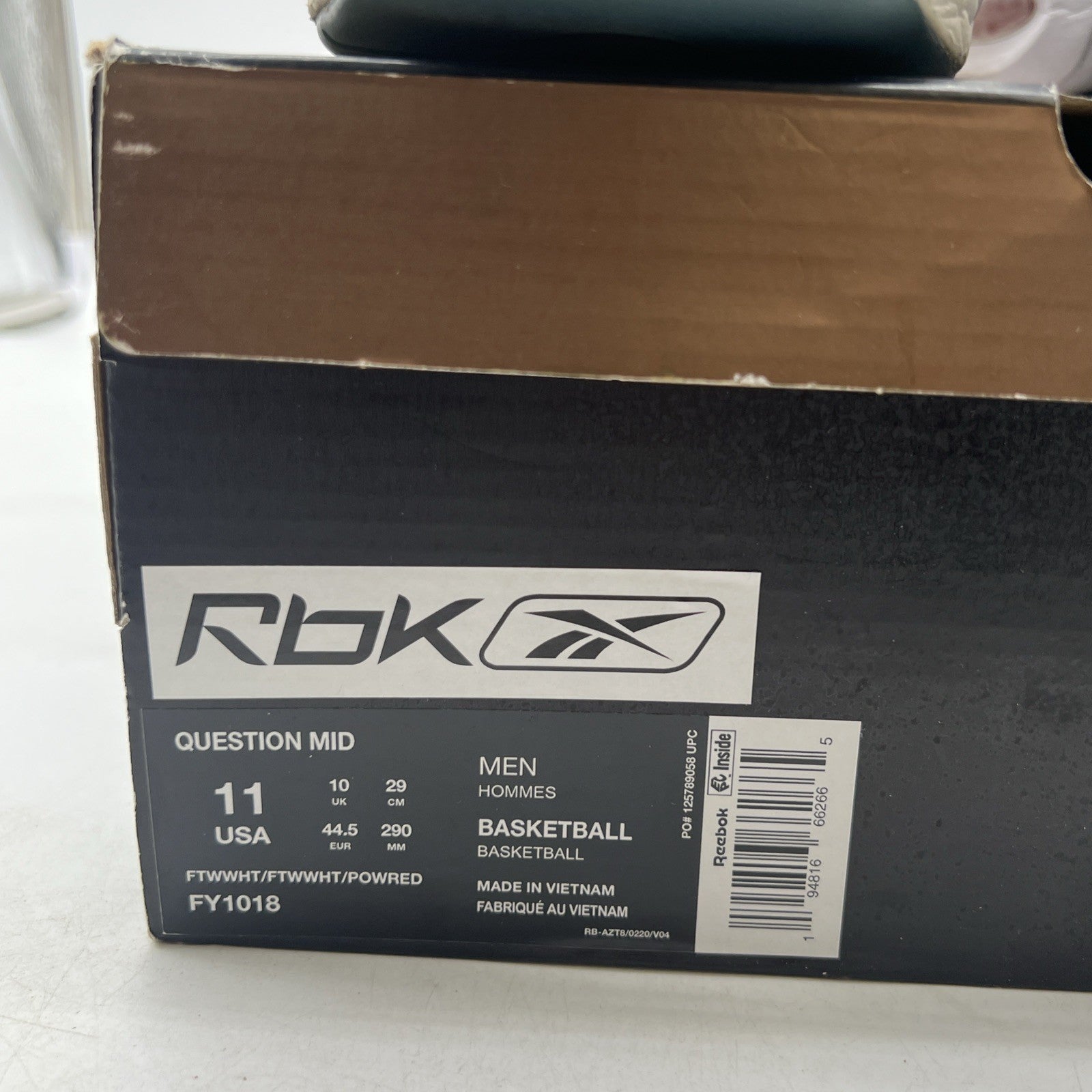 Size 11 - Reebok Question OG 2020 Mid Red Toe (FY1018)