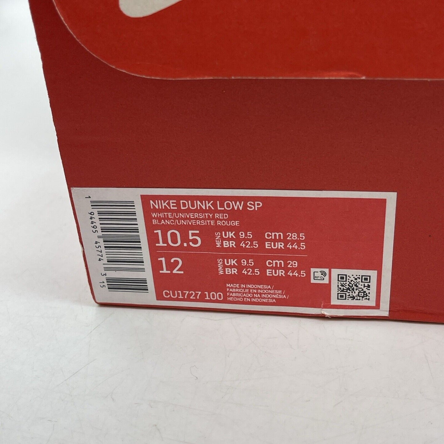 Size 10.5 - Nike Dunk Retro SP Low St. John's Red White Leather (CU1727-100)