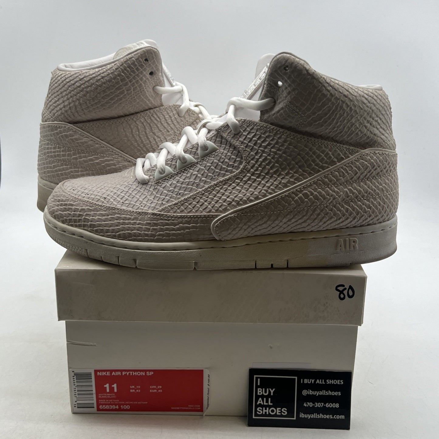 Size 11 - Nike Air Python White (658394-100)