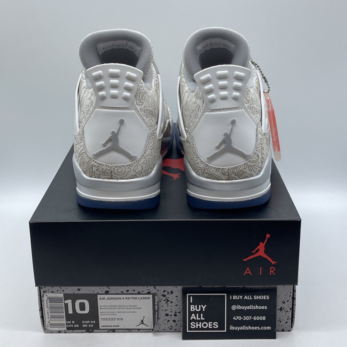 Size 10 - Air Jordan 4 Retro 30th Anniversary Laser Grey Suede (705333-105(