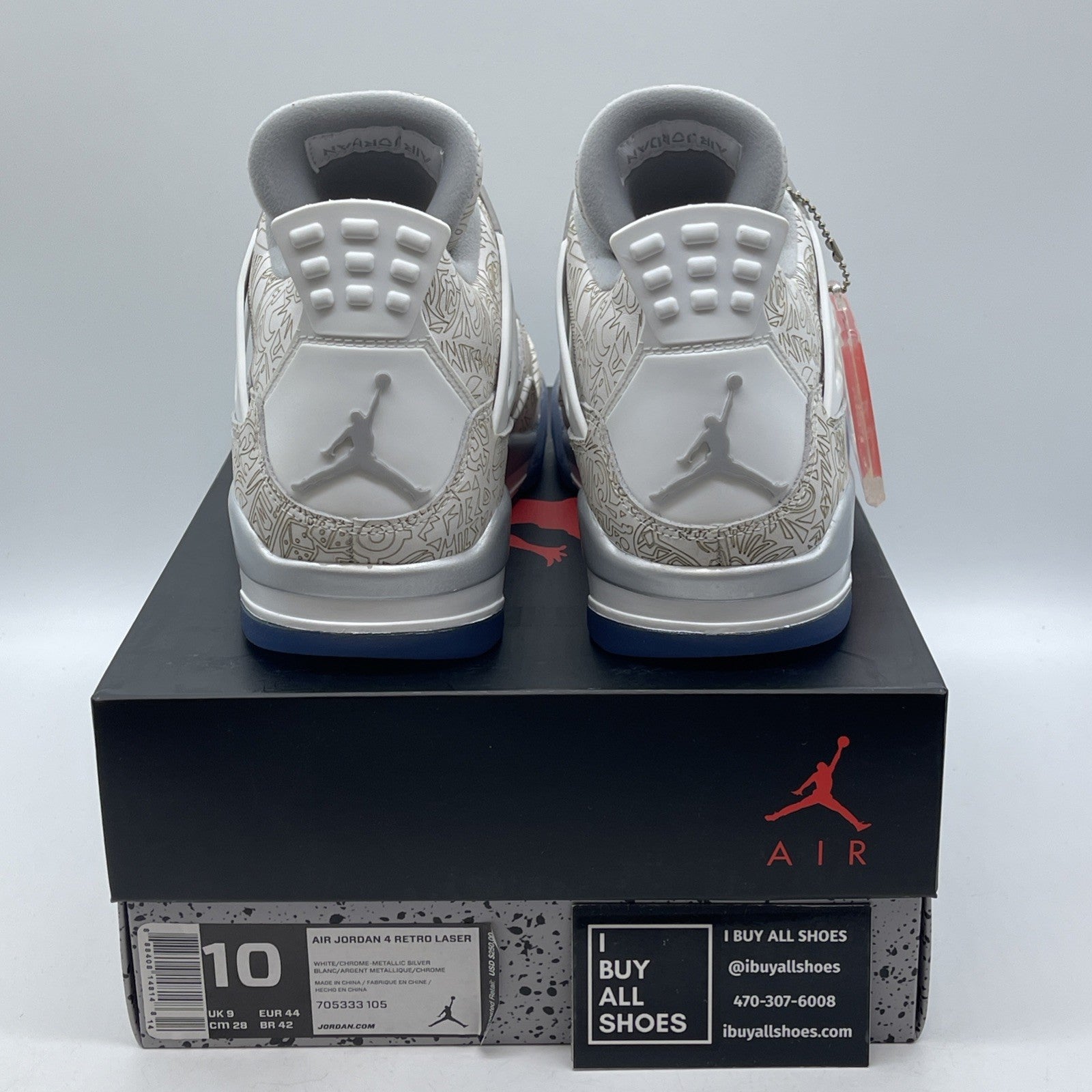 Size 10 - Air Jordan 4 Retro 30th Anniversary Laser Grey Suede (705333-105(