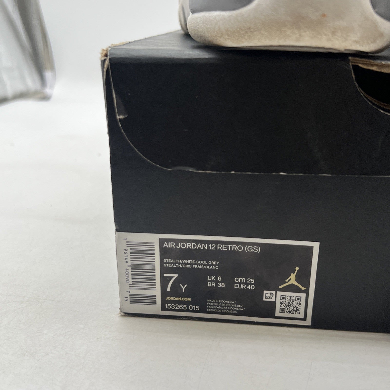 Size 7Y - Air Jordan 12 Stealth 2022 (153265-015)