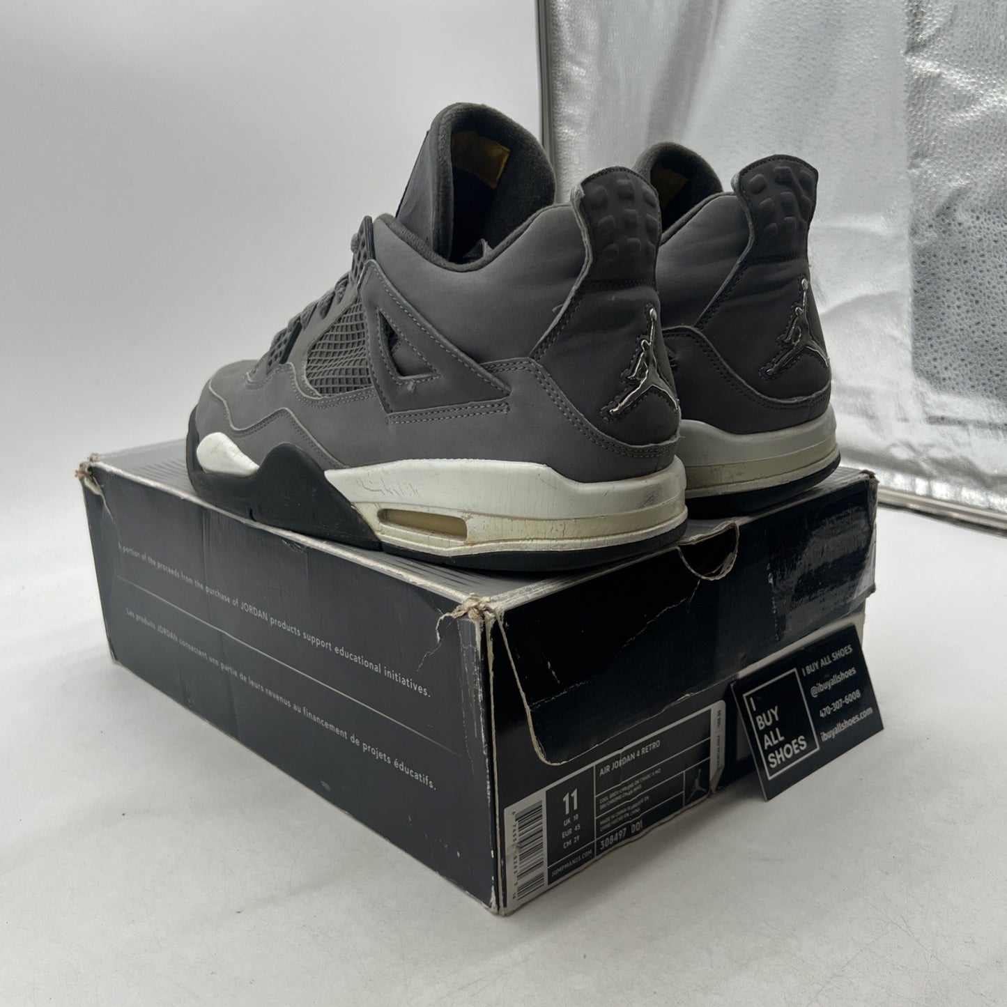 Size 11 - Air Jordan 4 Retro 2004 Cool Grey (308497-001)