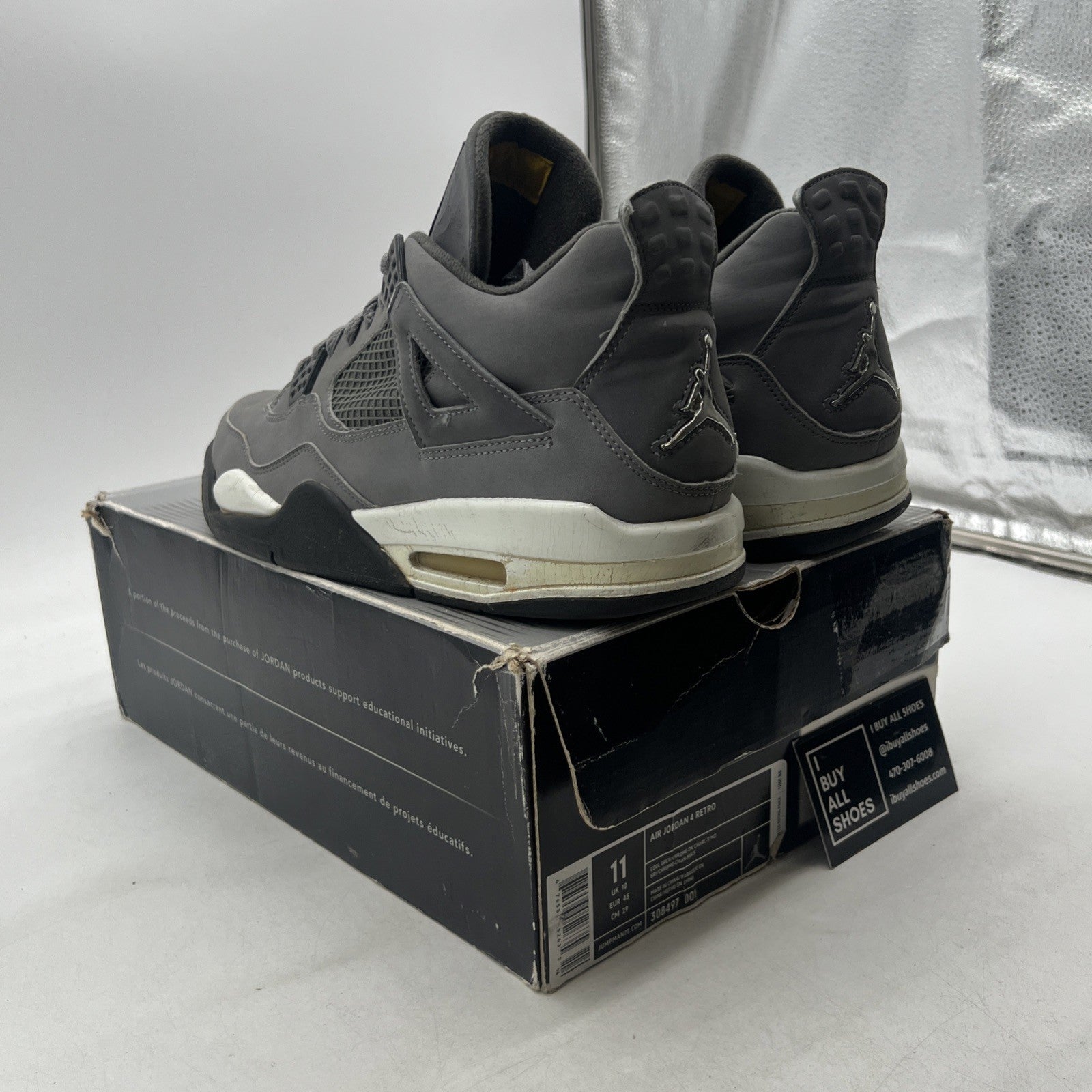 Size 11 - Air Jordan 4 Retro 2004 Cool Grey (308497-001)