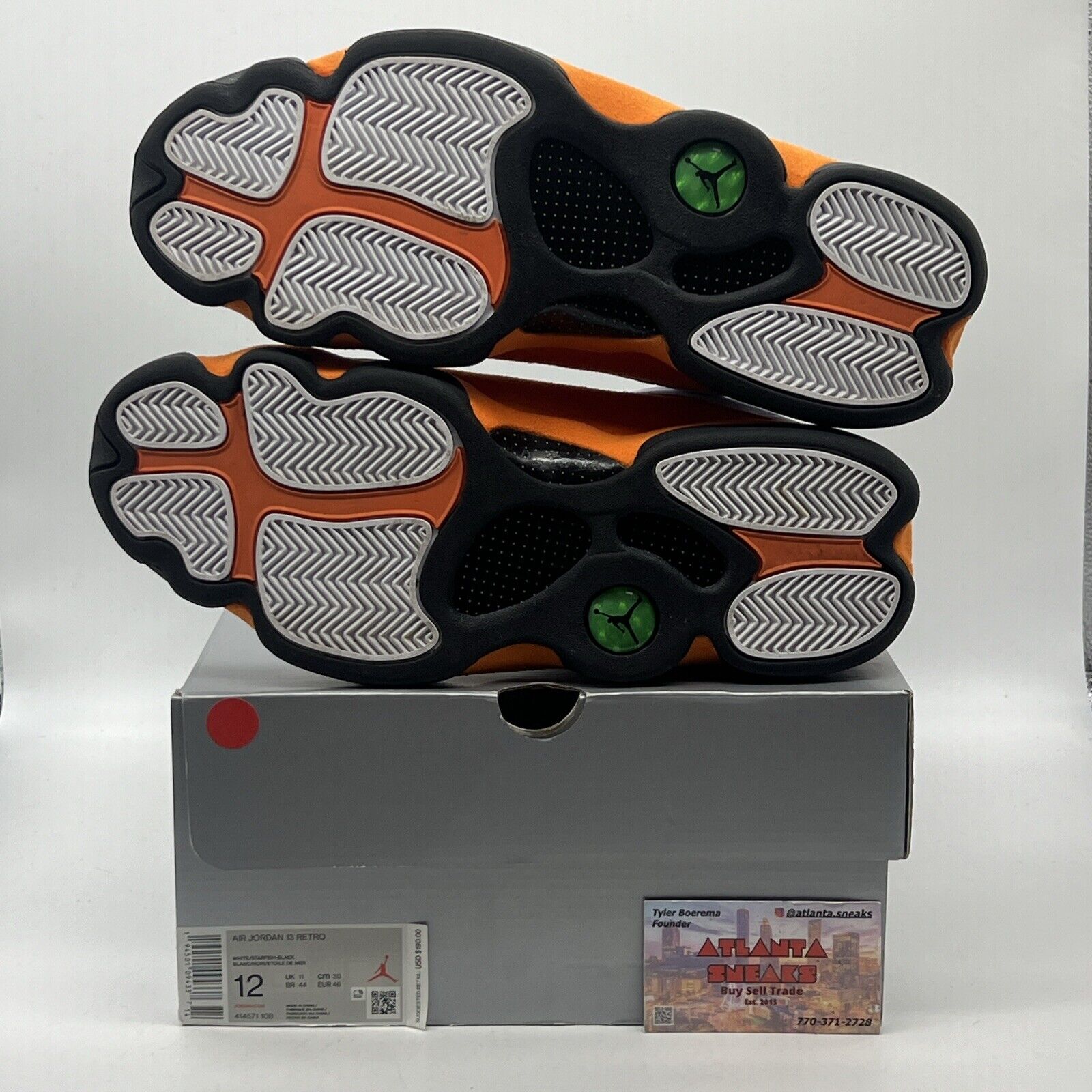 Size 12 - Air Jordan 13 Retro Starfish White Orange Black Leather Suede