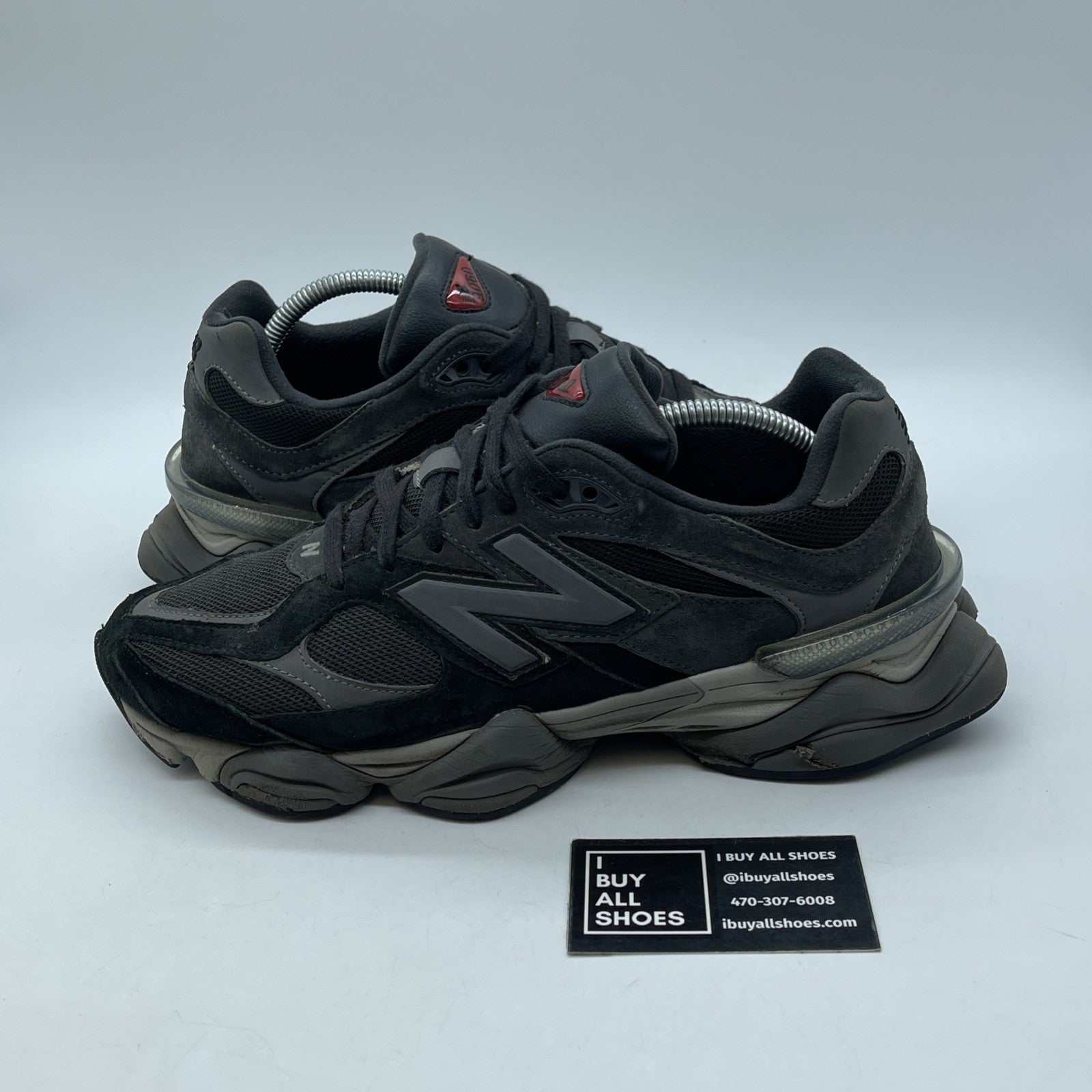 Size 9.5 - New Balance 9060 Black Castlerock Grey Suede Leather (U9060BLK)
