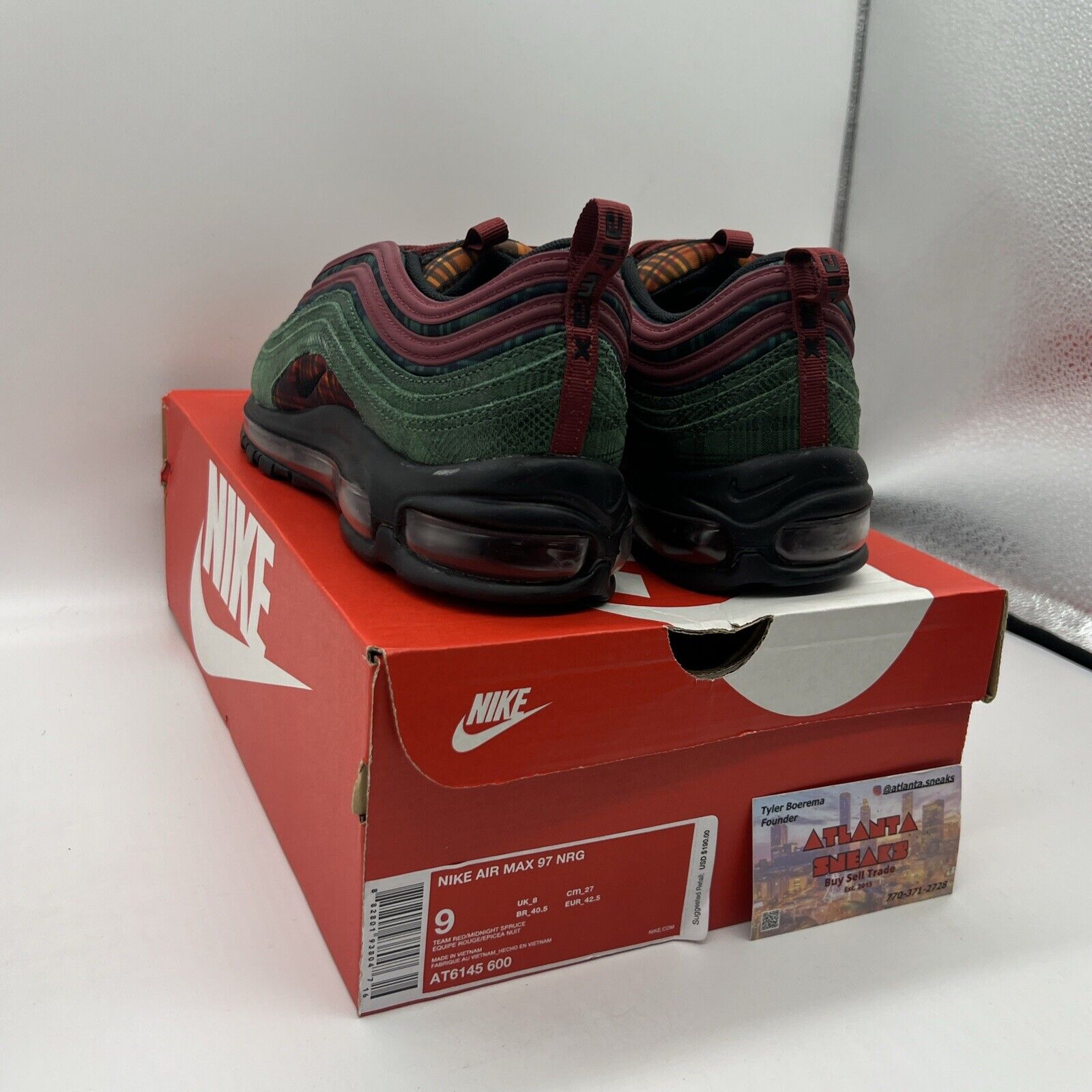 Size 9 - Nike Air Max 97 NRG Jacket Pack Brand New Og All Black Maroon Green DS