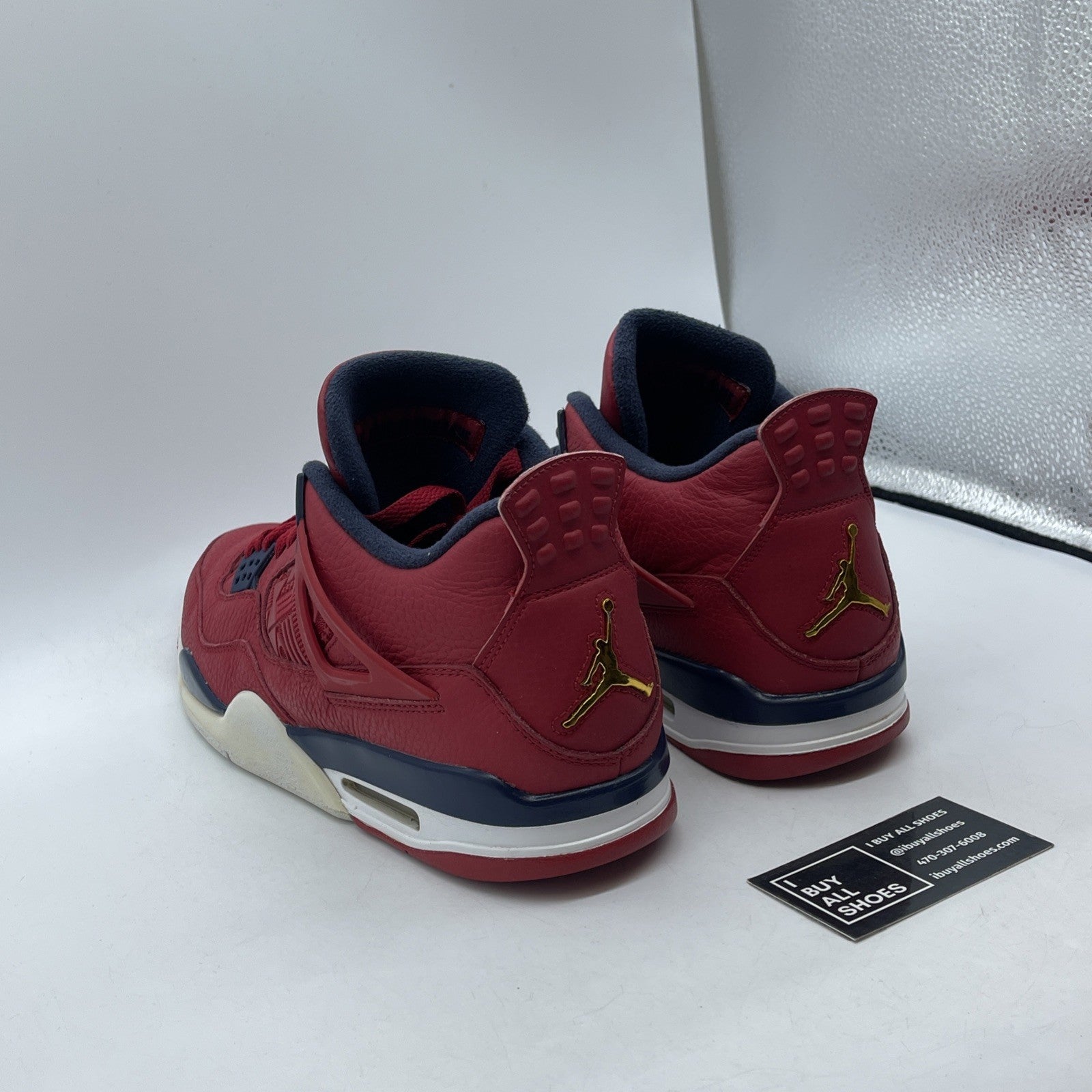 Size 11.5 - Air Jordan 4 Retro FIBA Red Blue Gold Leather (CI1184-617)
