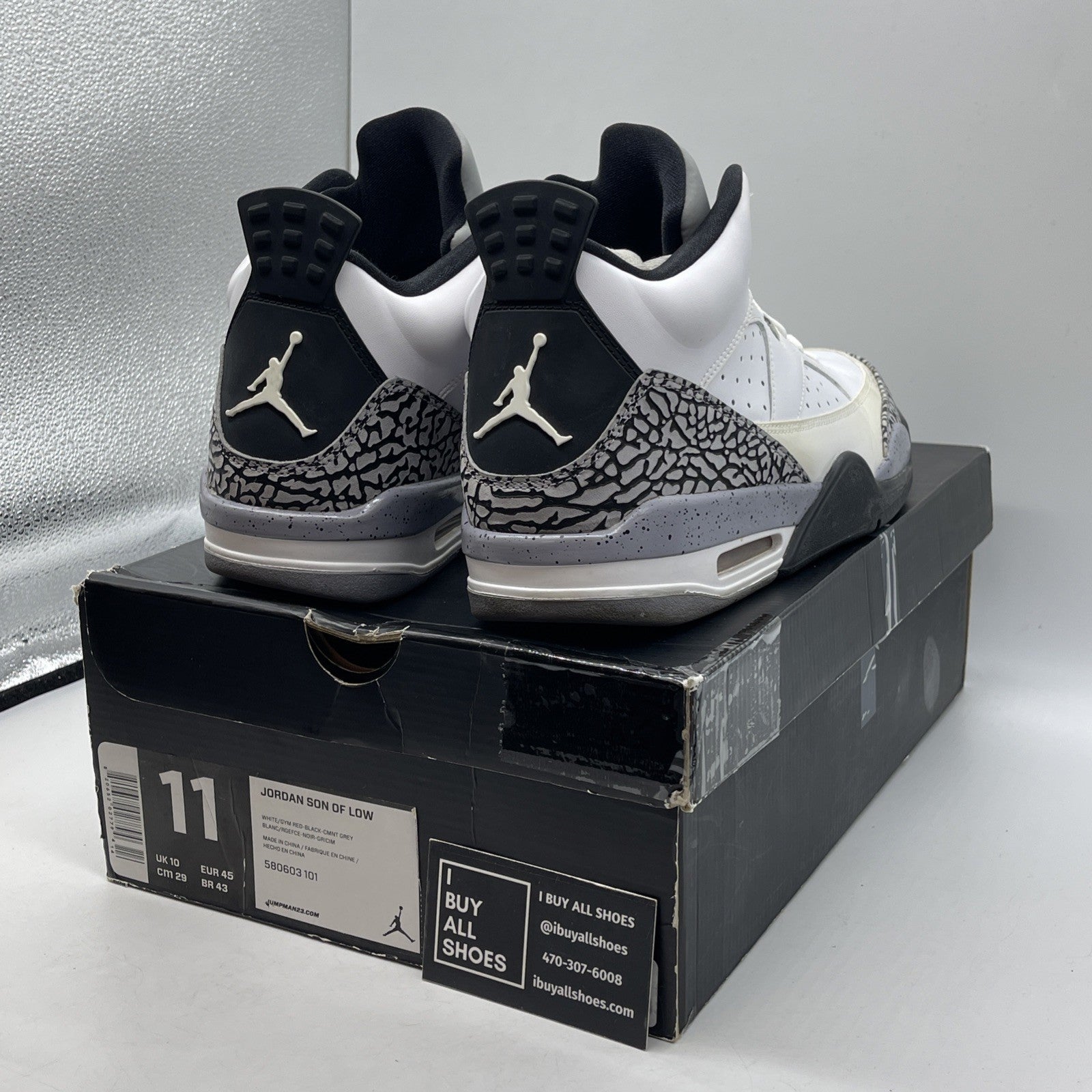 Size 11 - Jordan Son of Mars Low White Cement Suede Leather (580603-101)