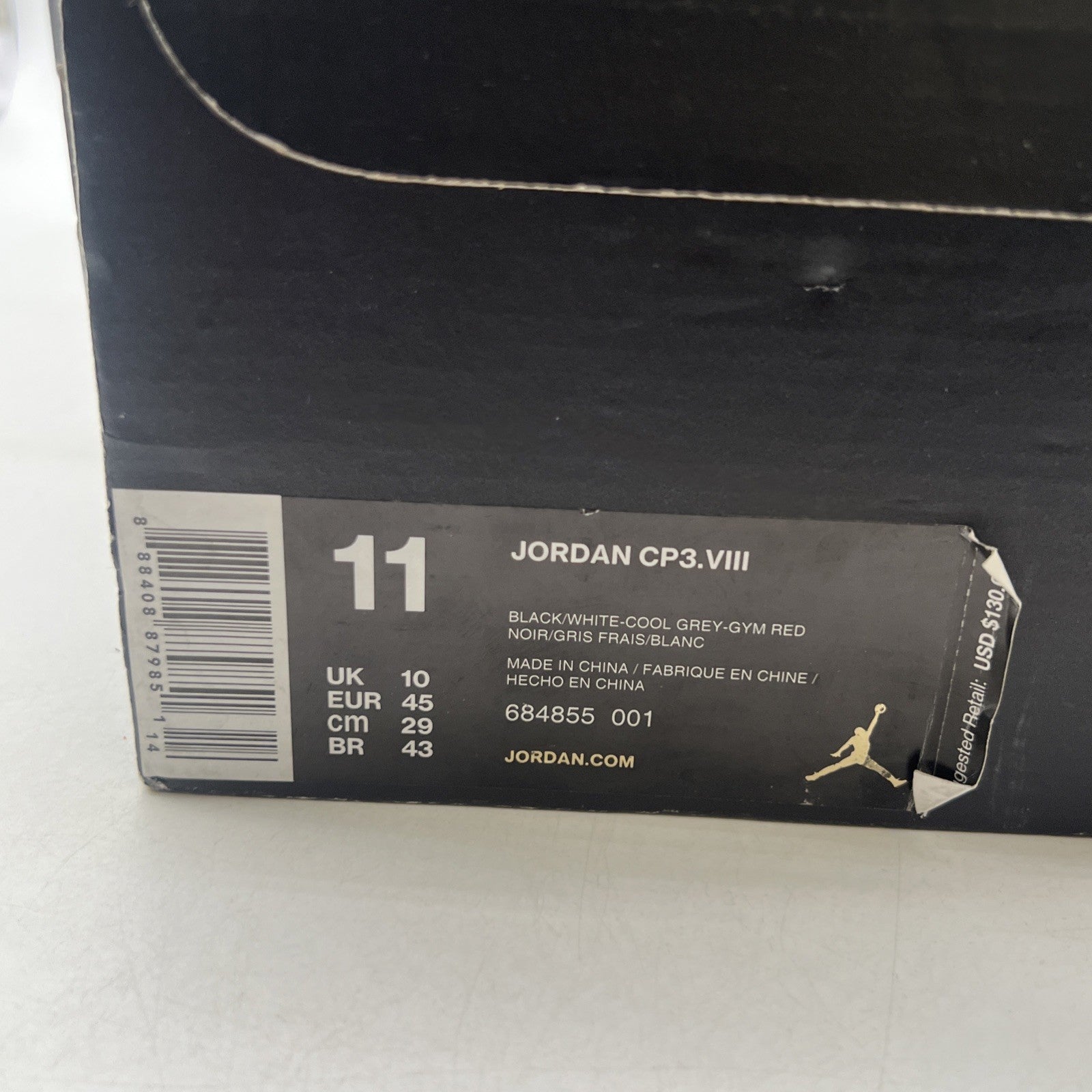 Size 11 - Air Jordan CP3.VIII Black (684855-001)