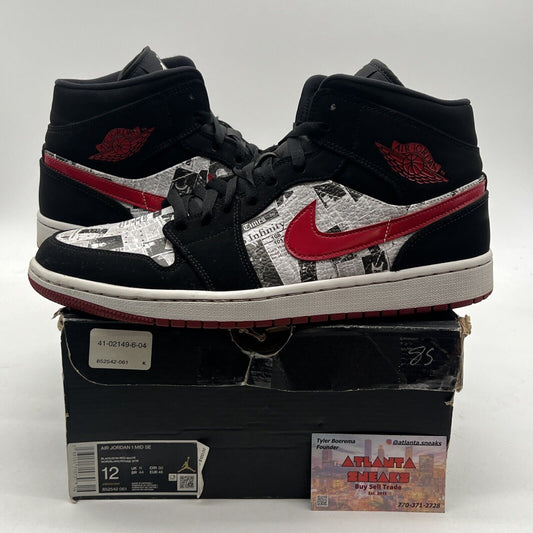 Size 12 - Air Jordan 1 SE Mid Newspaper Air Times (862542-061)