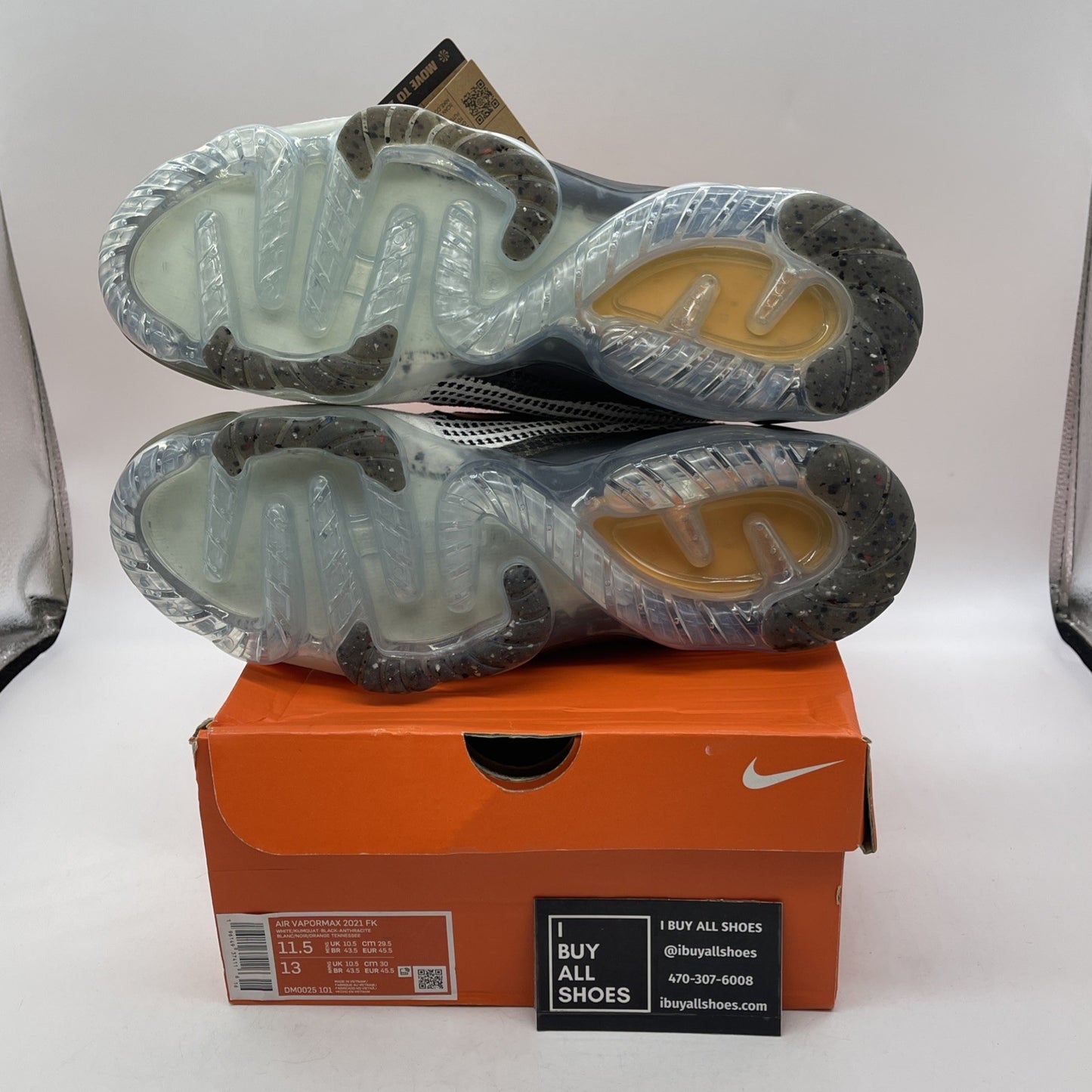Size 11.5 - Nike Air VaporMax 2021 Flyknit White Kumquat Suede (DM0025-101)