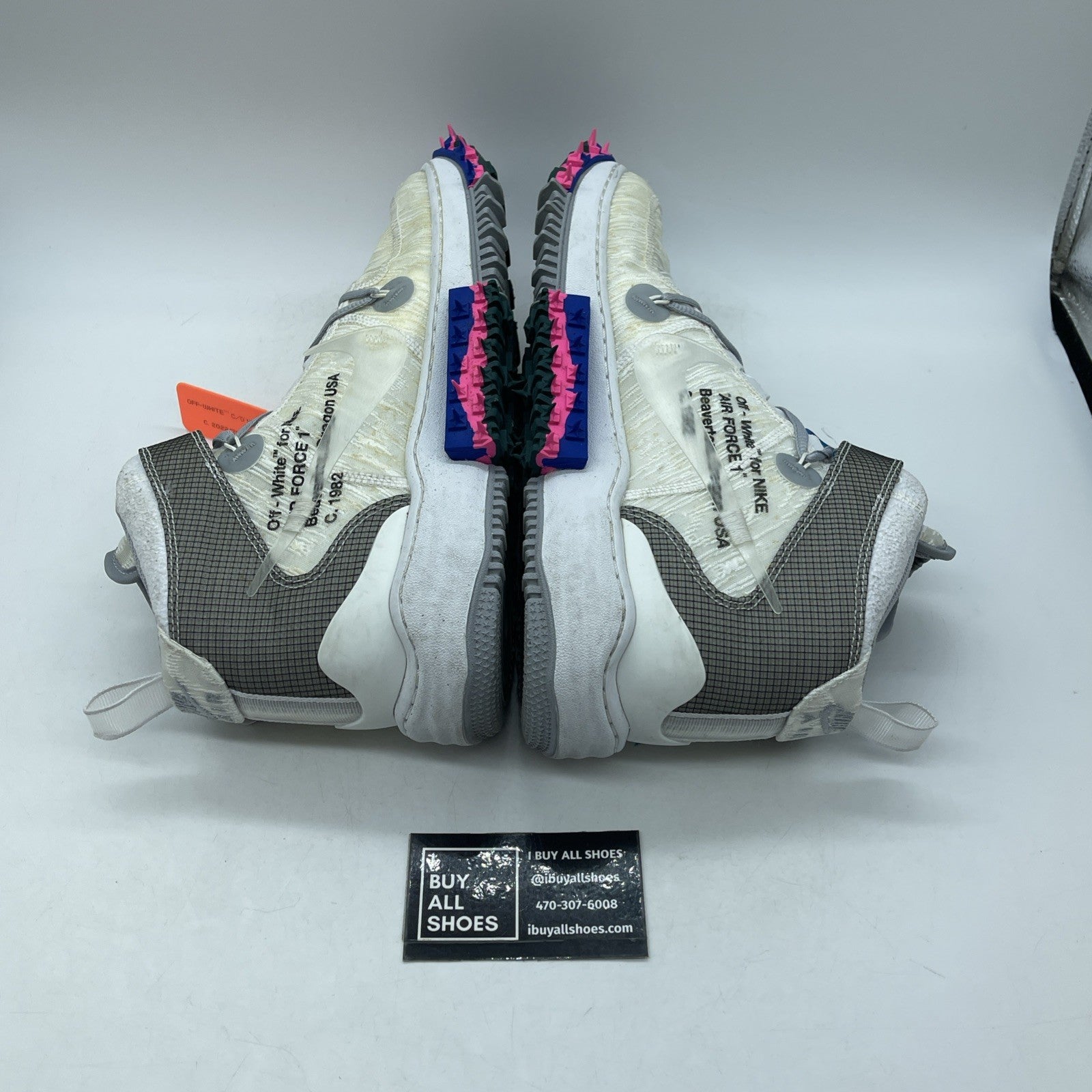 Size 11.5 - Nike Air Force 1 x Off-White White Grey Blue Suede (DO6290-100)