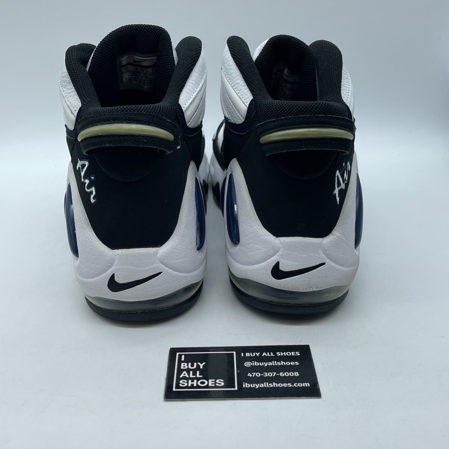 Size 13 - Nike Air Max Uptempo 97 White Black Suede Leather (399207-100)