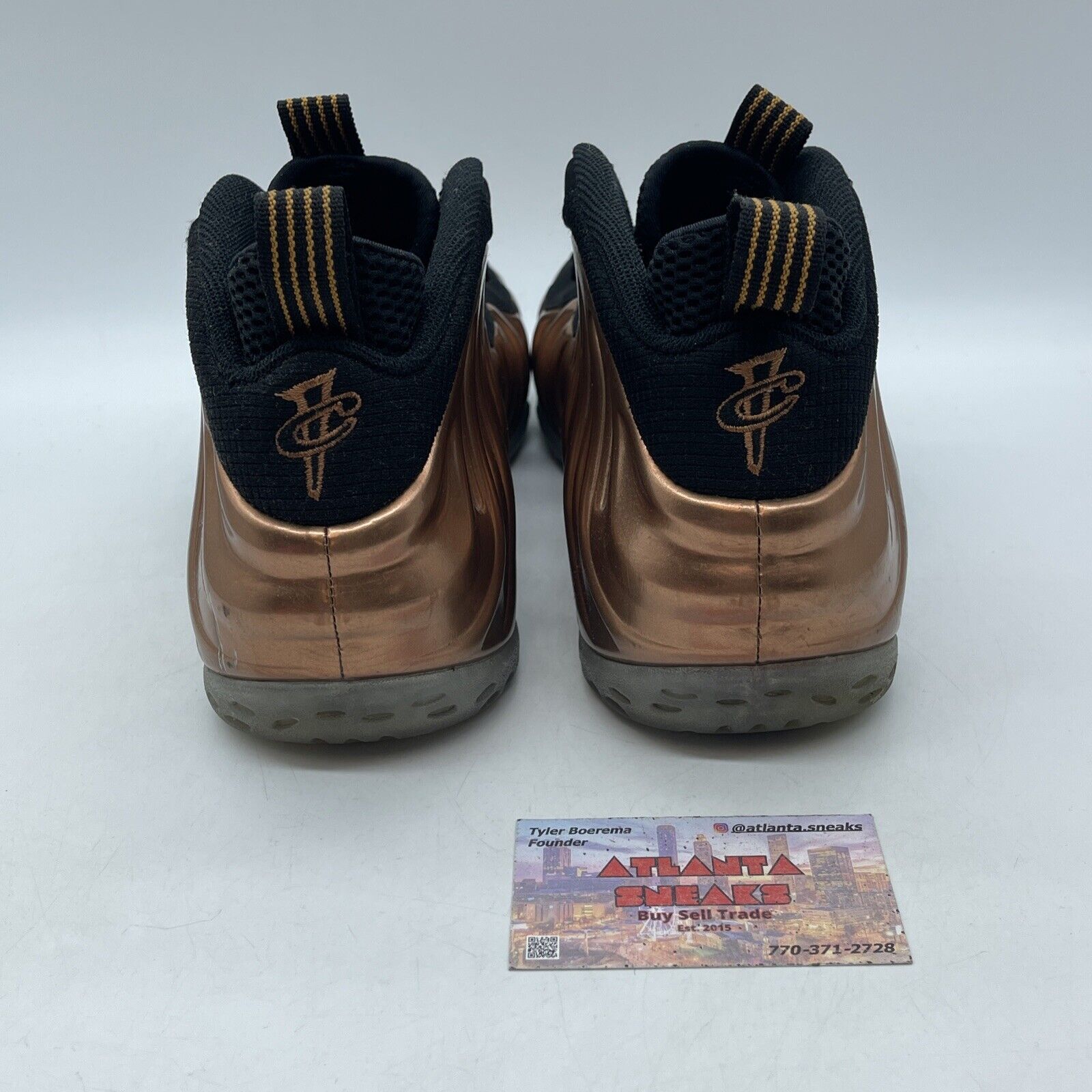 Size 9.5 - Nike Air Foamposite One 2017 Copper Leather Black Suede (314996-007)