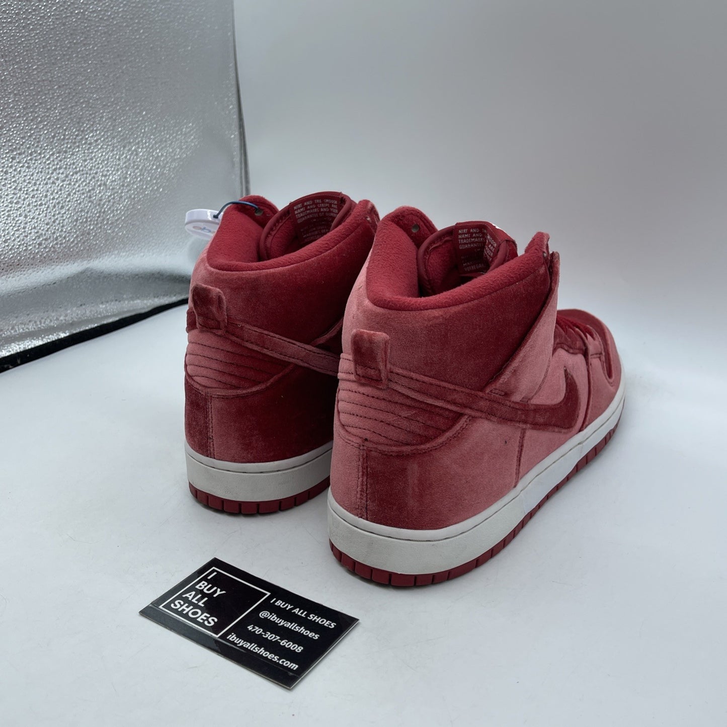 Size 12 - Nike SB Dunk PRM High Red Velvet Suede (313171-661)