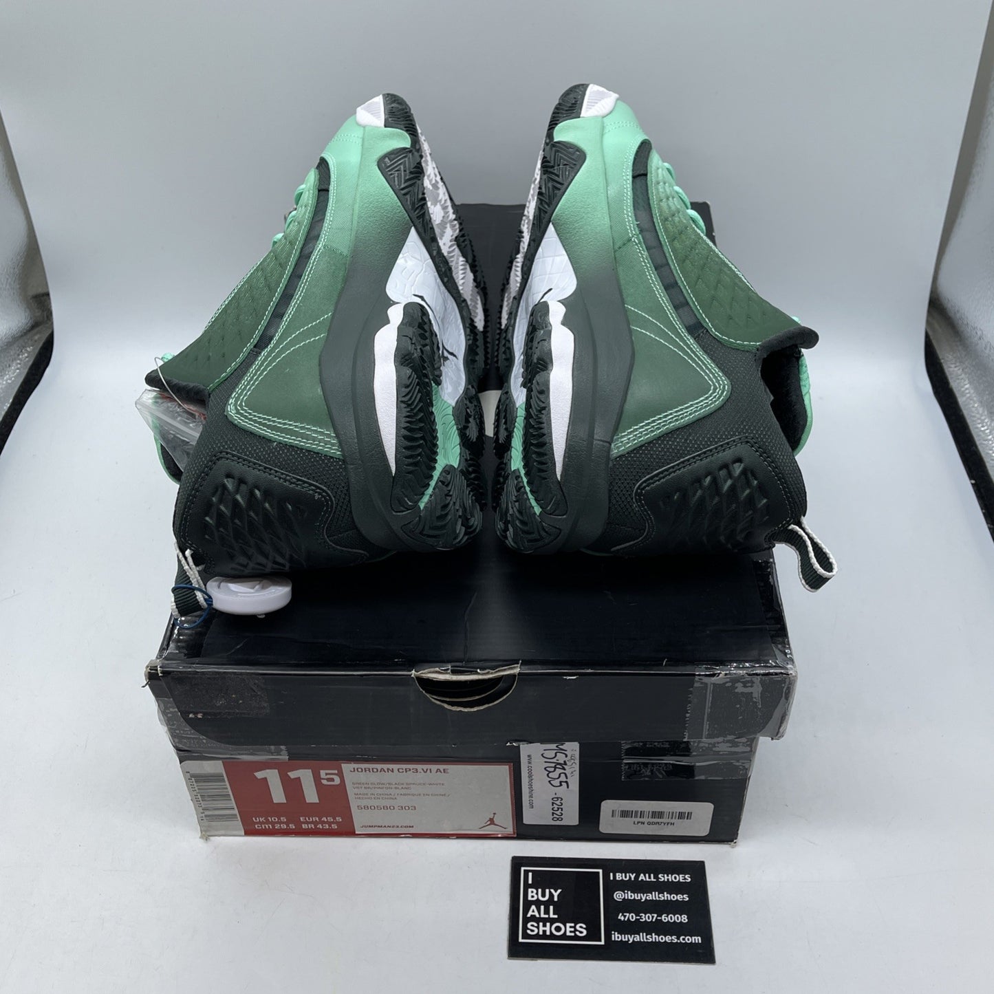 Size 11.5 - Jordan CP3.VI AE Green Glow Suede Leather (580580-303)