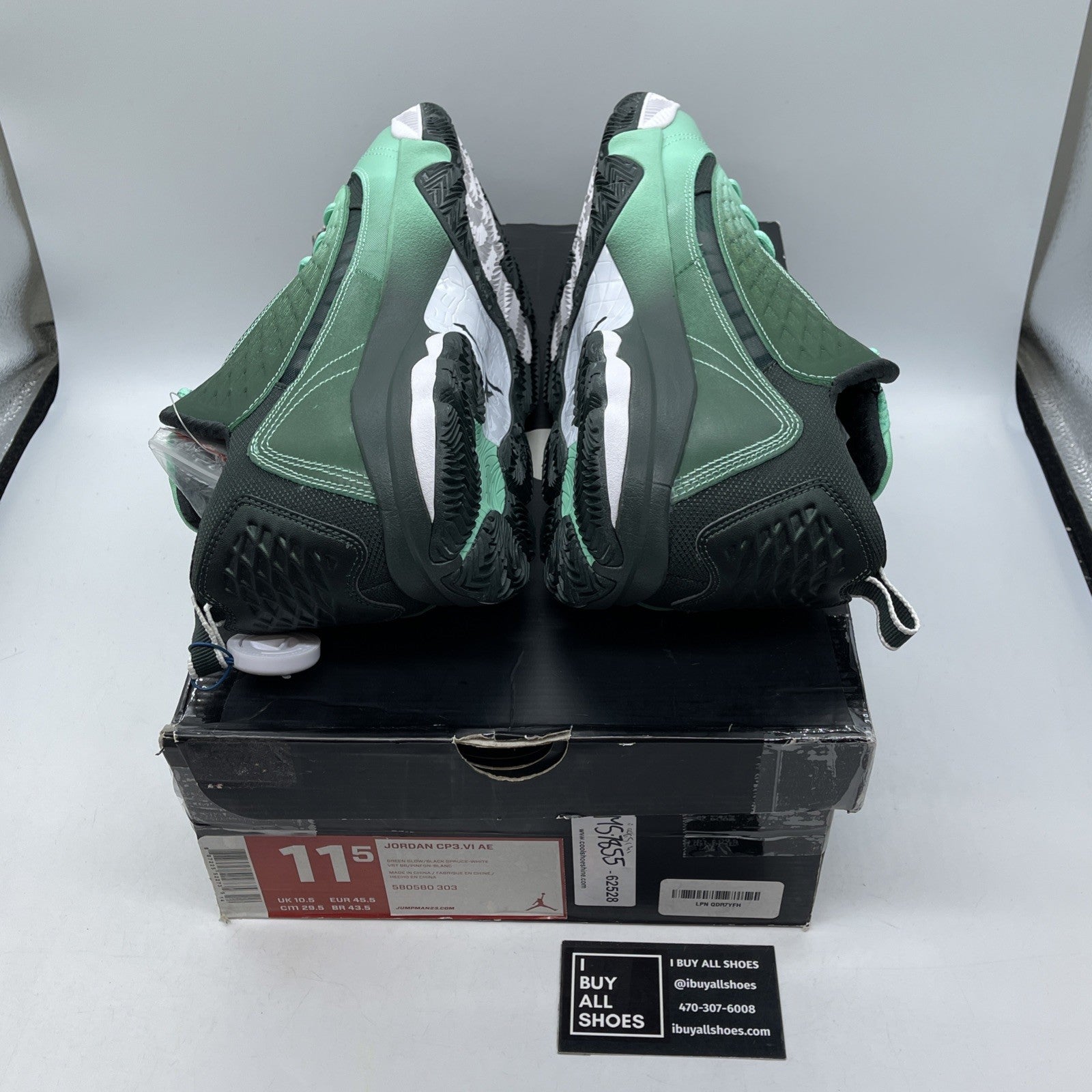 Size 11.5 - Jordan CP3.VI AE Green Glow Suede Leather (580580-303)