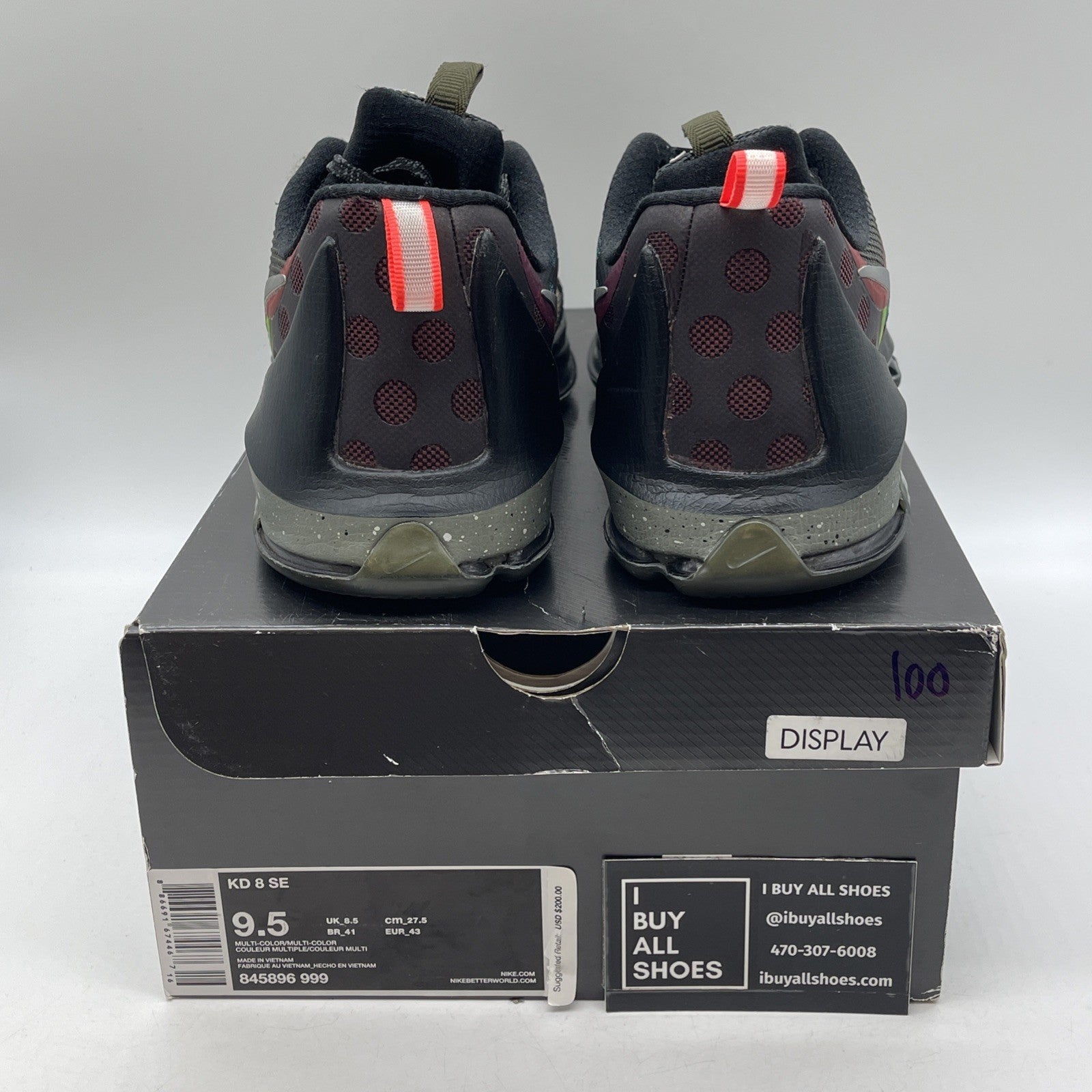 Size 9.5 - Nike KD 8 SE What The Black Blue Brown Suede Leather (845896-999)
