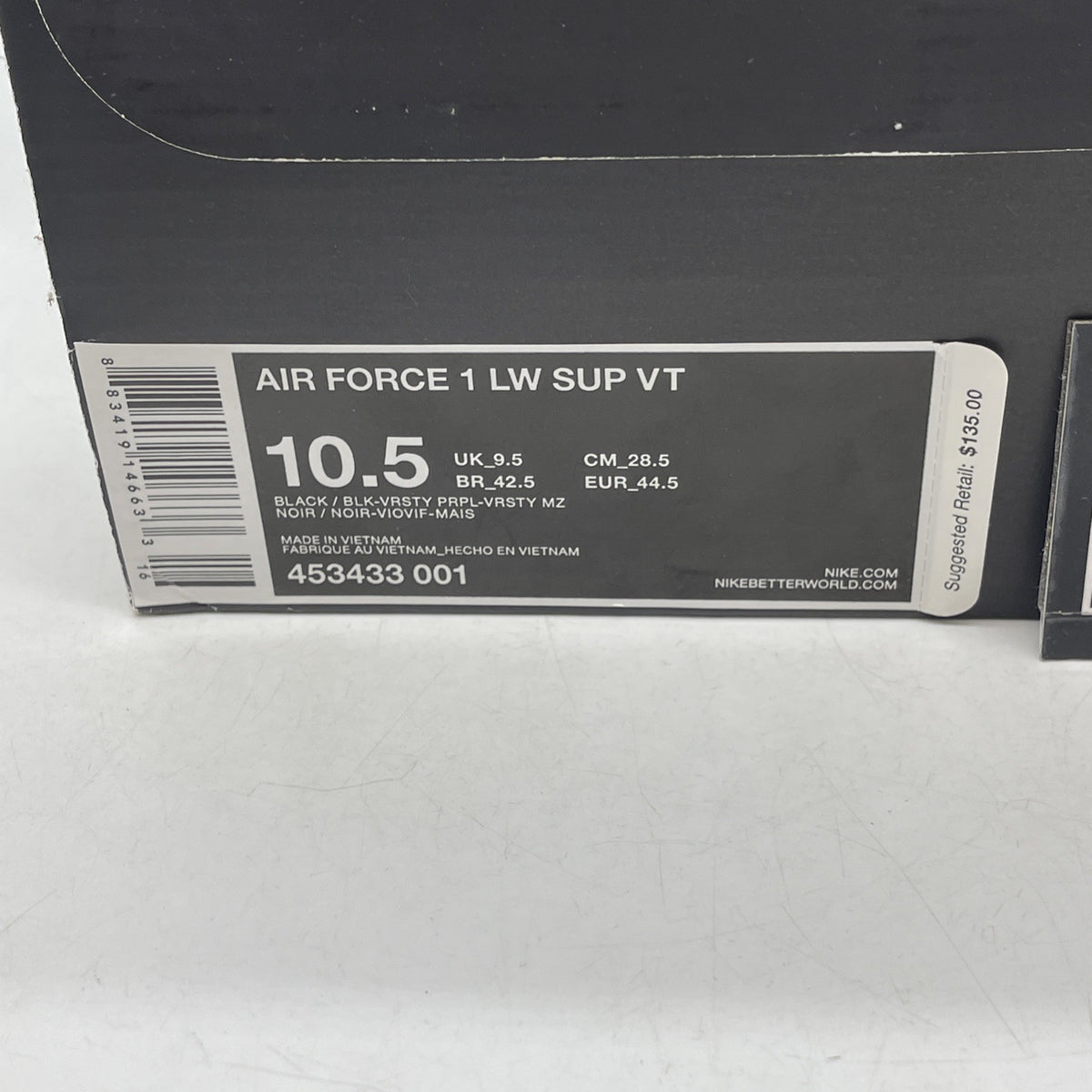 Size 10.5 - Nike Air Force 1 Supreme VT Low Kobe (453433-001)