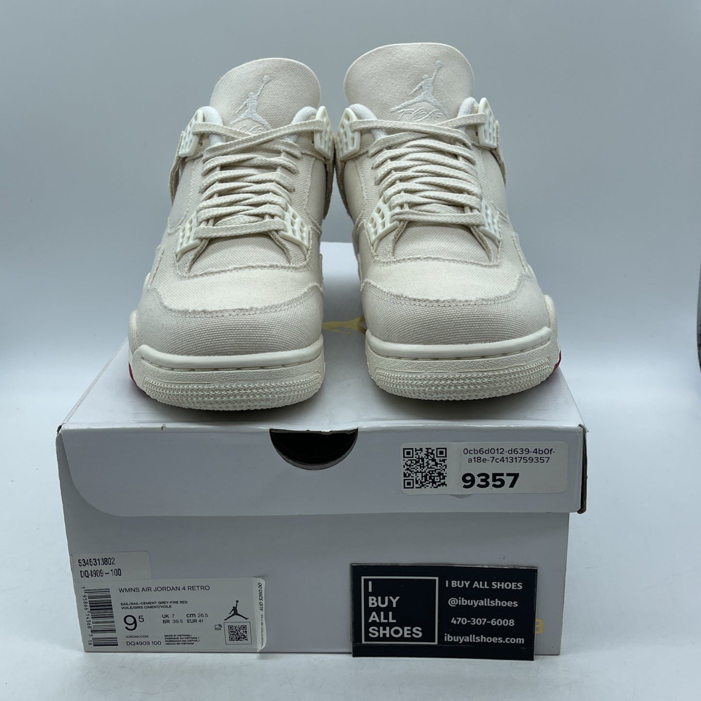 Size 9.5W - Air Jordan 4 Retro Blank Canvas  (DQ4909-100)