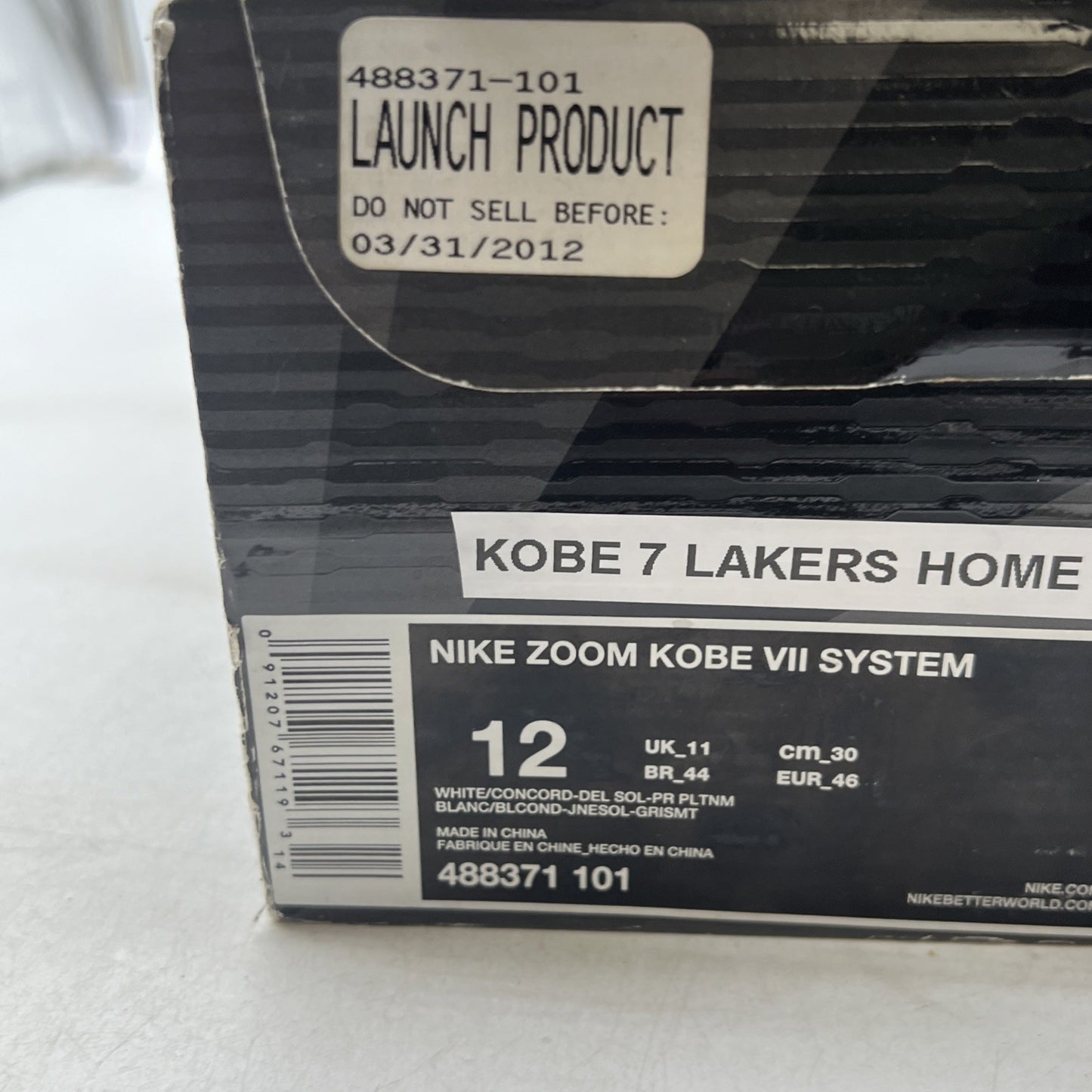 Size 12 - Nike Zoom Kobe 7 System Lakers (488371-101)