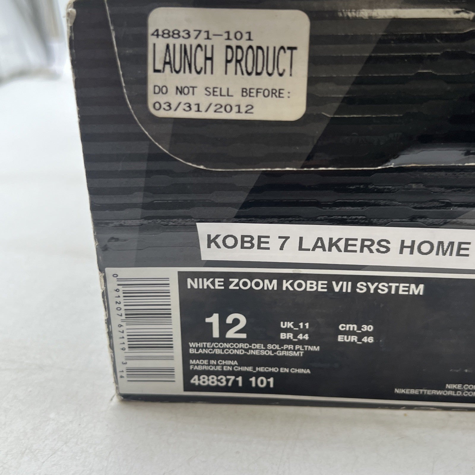 Size 12 - Nike Zoom Kobe 7 System Lakers (488371-101)