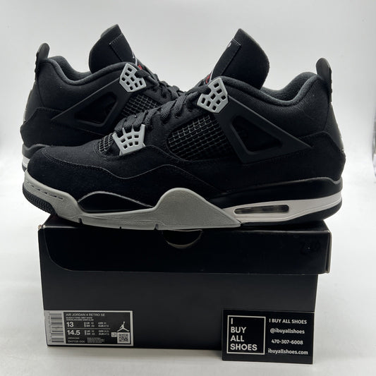 Size 13 - Air Jordan 4 Retro SE Mid Black Canvas (DH7138-006)