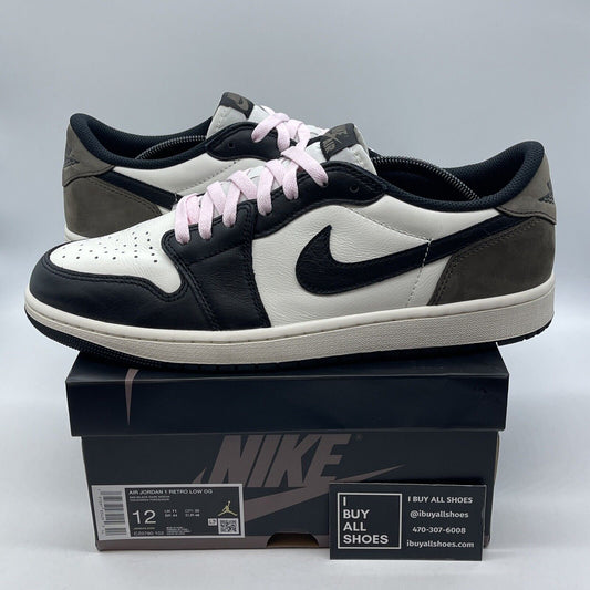 Size 12 - Air Jordan 1 Retro OG Low Mocha Black Brown Suede Leather (CZ0790-102)