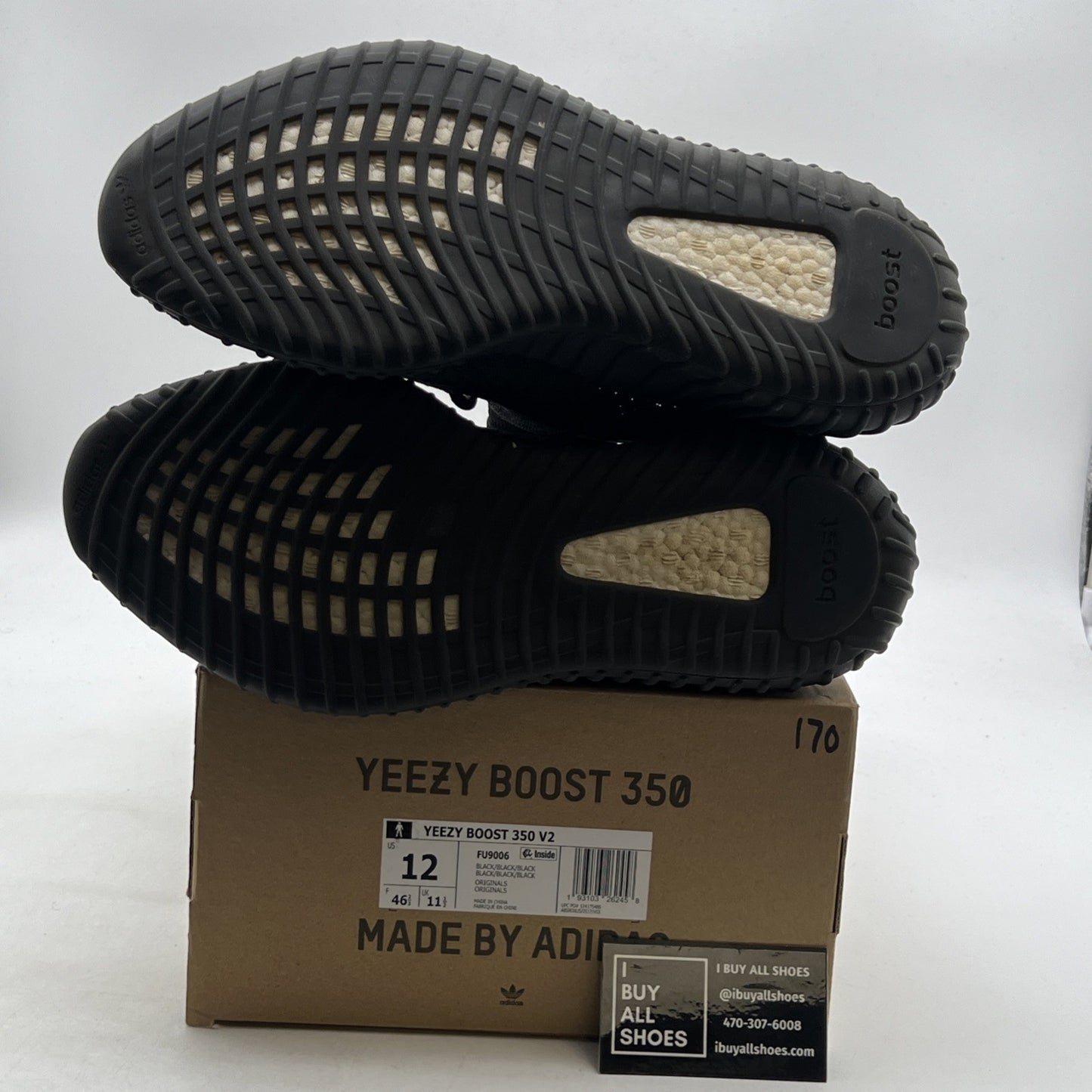 Size 12 - adidas Yeezy Boost 350 V2 Low Black Non-Reflective (FU9006)