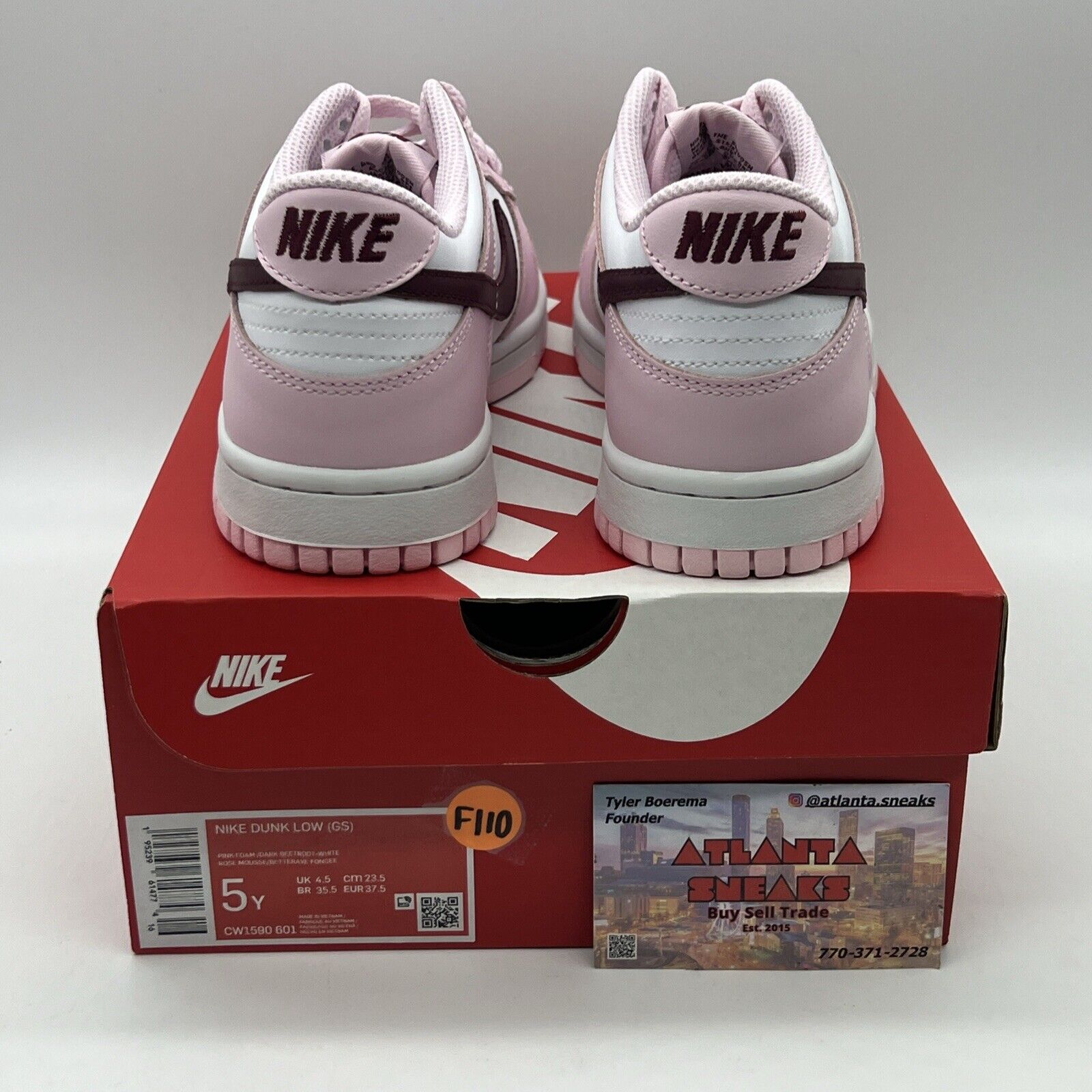 Size 5Y GS Dunk Low GS ‘Pink Foam’ Brand New Og All