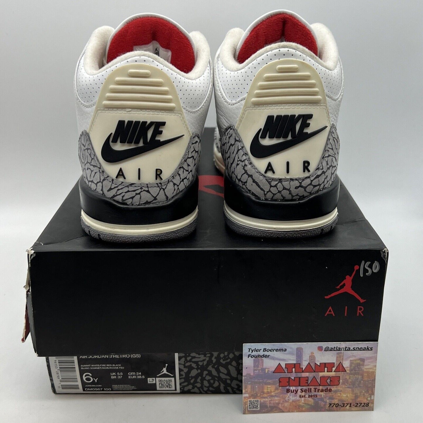 Size 6 - Jordan 3 Retro Mid White Cement Reimagined Black Grey (DM0967-100)