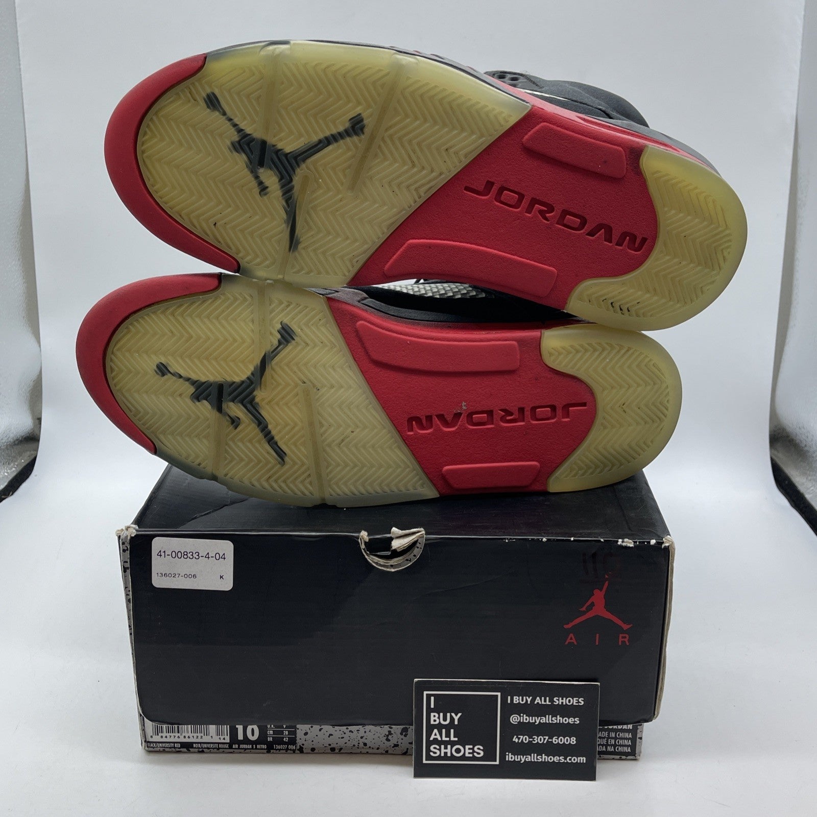 Size 10 - Air Jordan 5 Retro Satin Bred Black Red (136027-006)