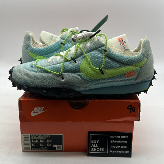 Size 11.5 - Nike Off-White x Waffle Racer Vivid Sky W (CD8180-400)