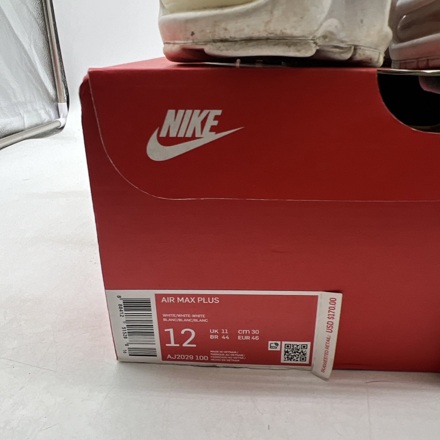 Size 12 - Nike Air Max Plus TN Triple White (AJ2029-100)