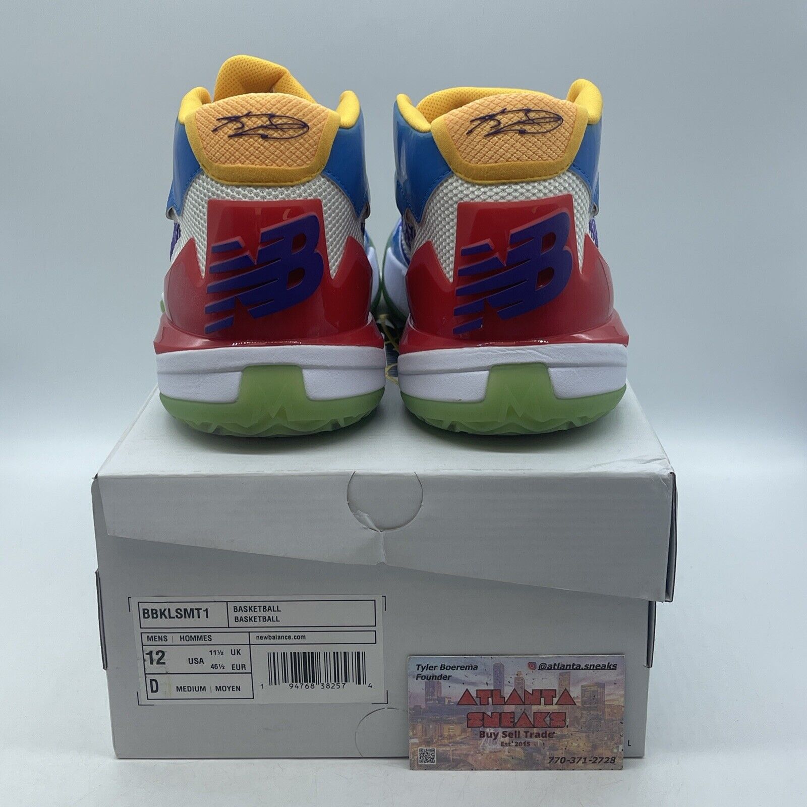 Size 12 - New Balance KAWHI Jolly Rancher White Suede Leather Blue (BBKLAMT1 )