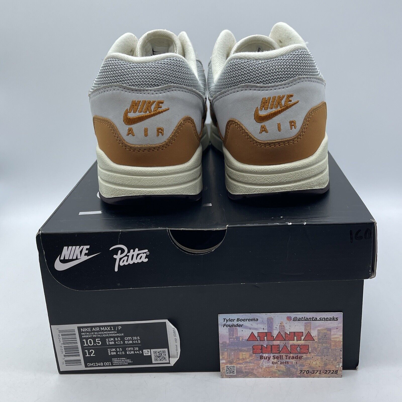 Size 10.5 - Nike Air Max 1 Patta Waves Monarch Brown Grey Suede (DH1348-001)