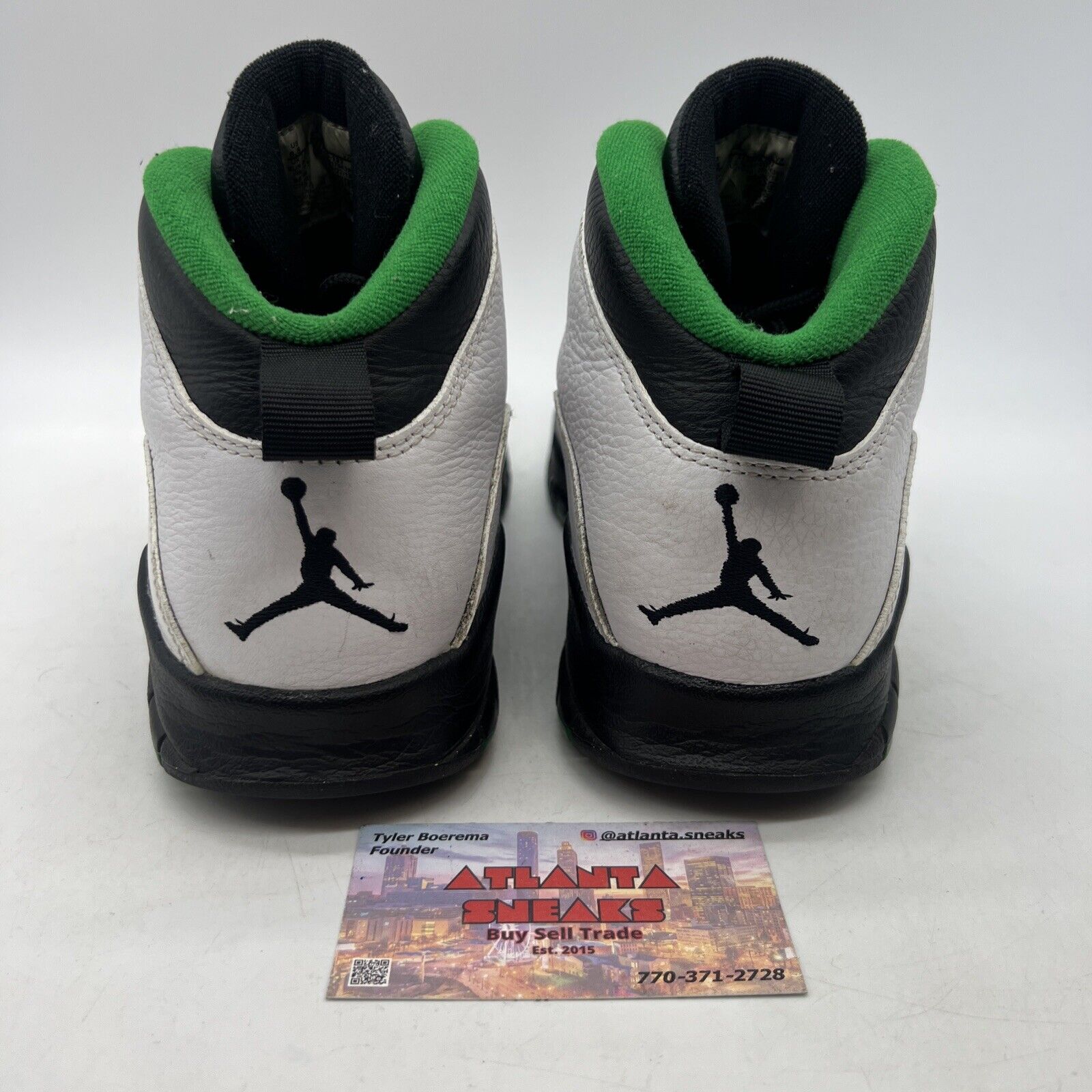 Size 8.5 - Air Jordan 10 Retro 2019 Seattle White Black Green Leather 310805-137