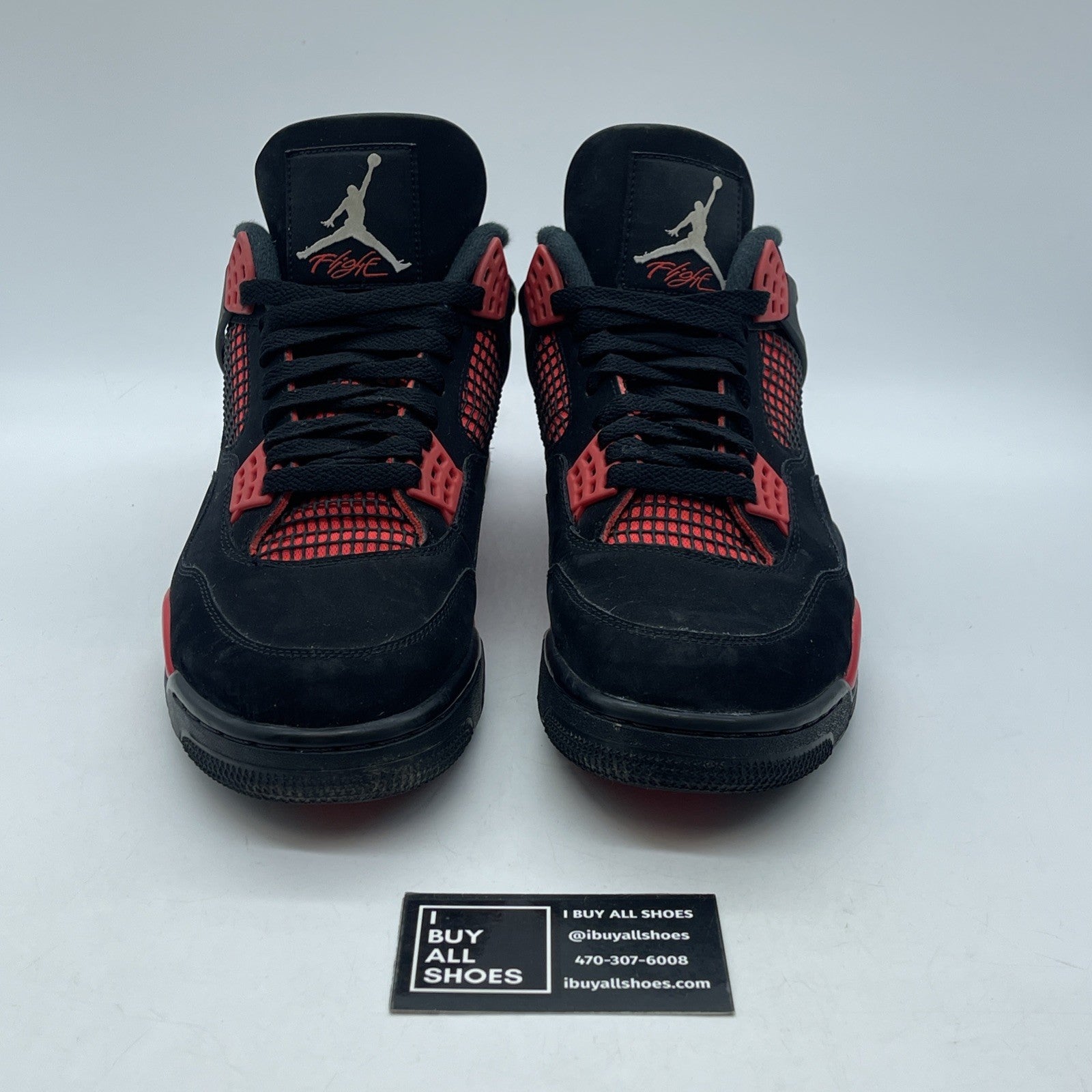 Size 10.5 - Jordan 4 Retro Mid Red Thunder Black Suede (CT8527-016)