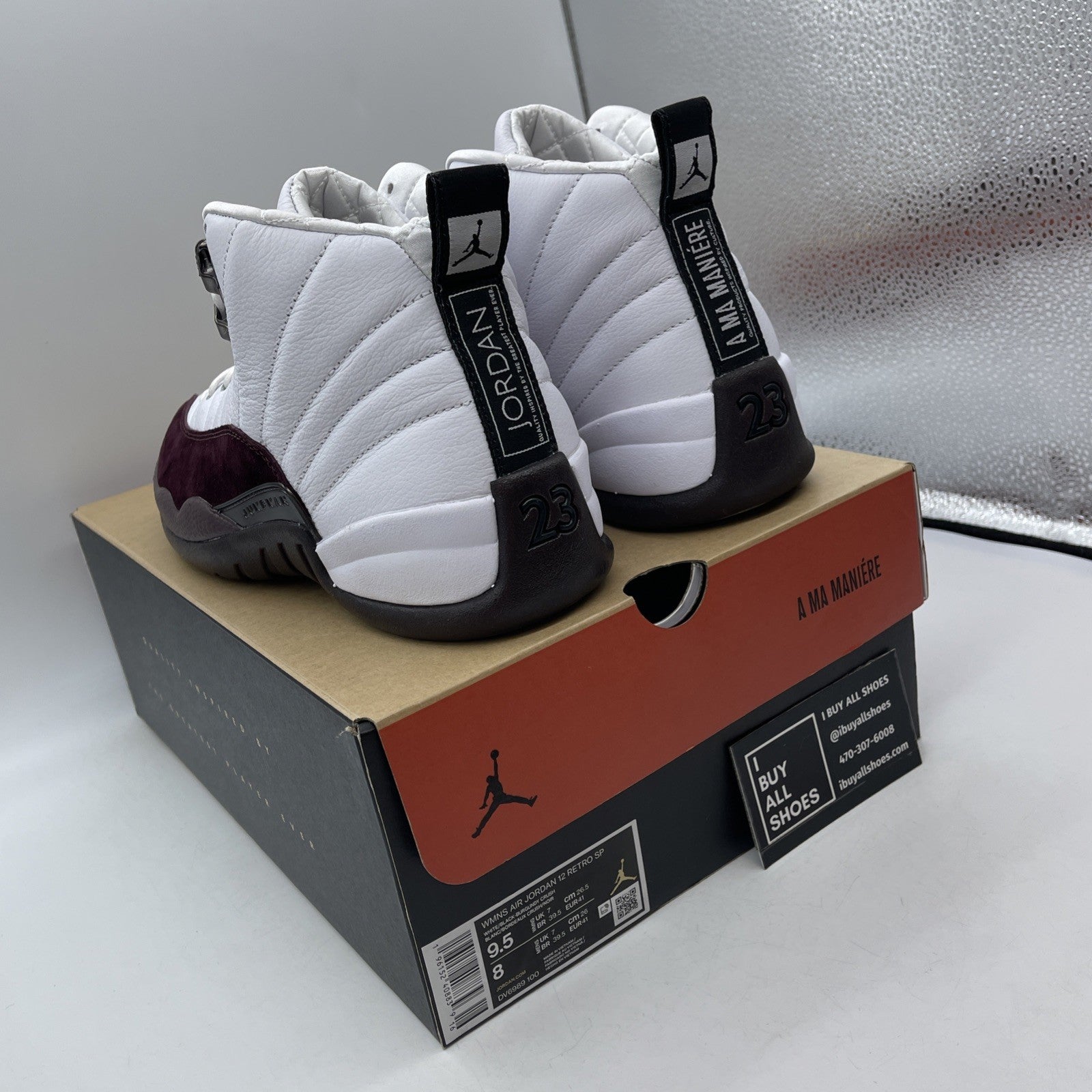 Size 9.5W - Jordan 12 Retro SP x A Ma Maniere Mid White Suede (DV6989-100)