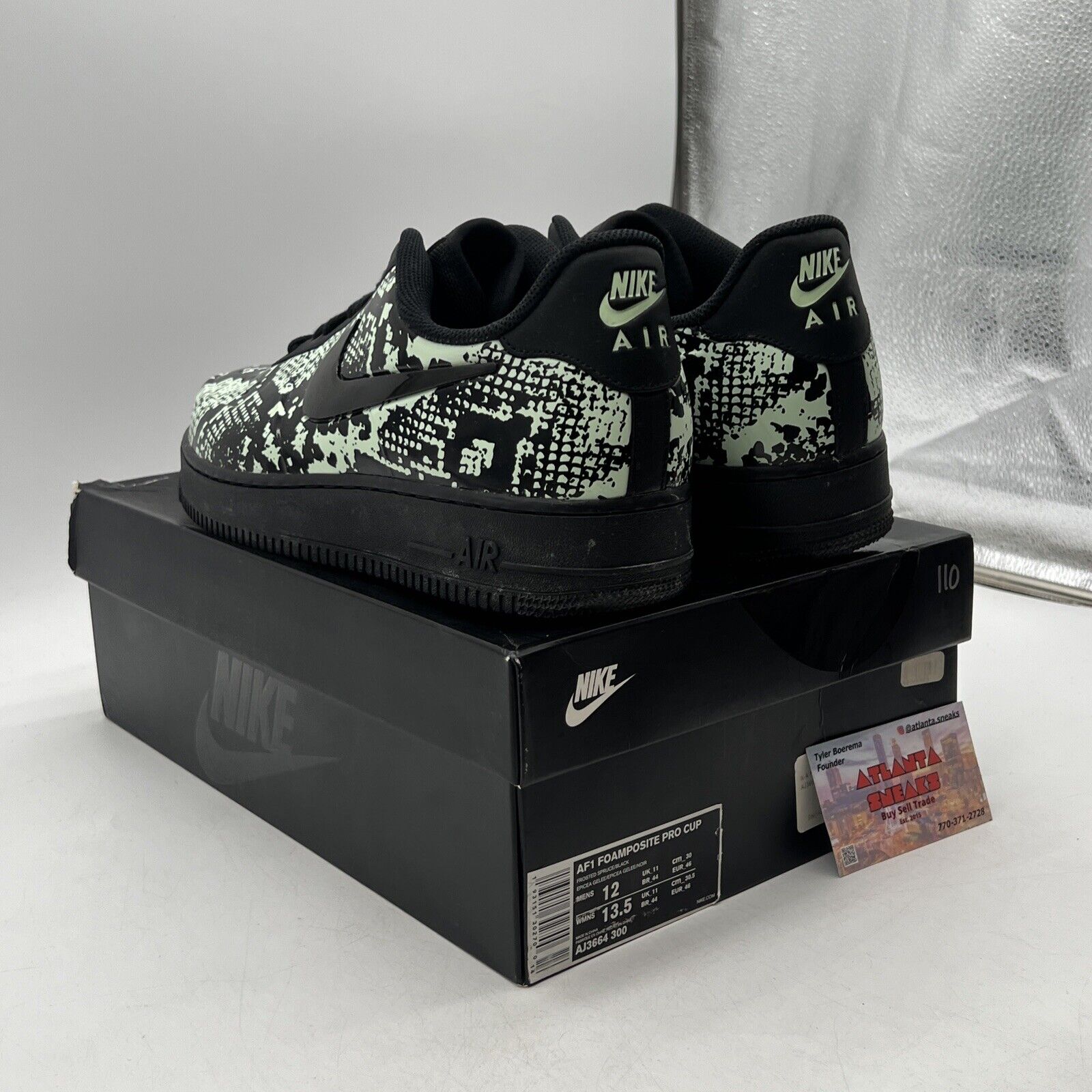 Size 12 - Nike Air Force 1 Foamposite Pro Cup Glow Snakeskin Mint (AJ3664-300)