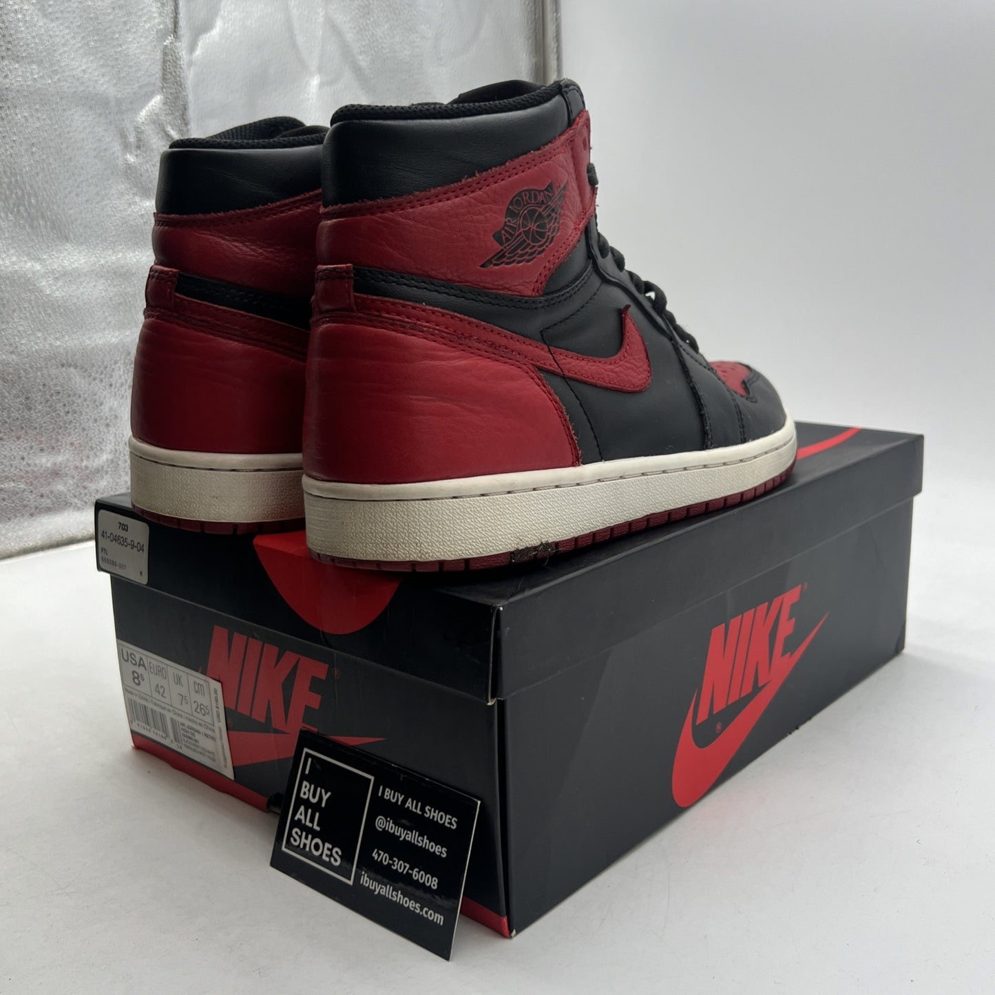 Size 8.5 - Air Jordan 1 Retro OG High Banned, Bred (555088-001)