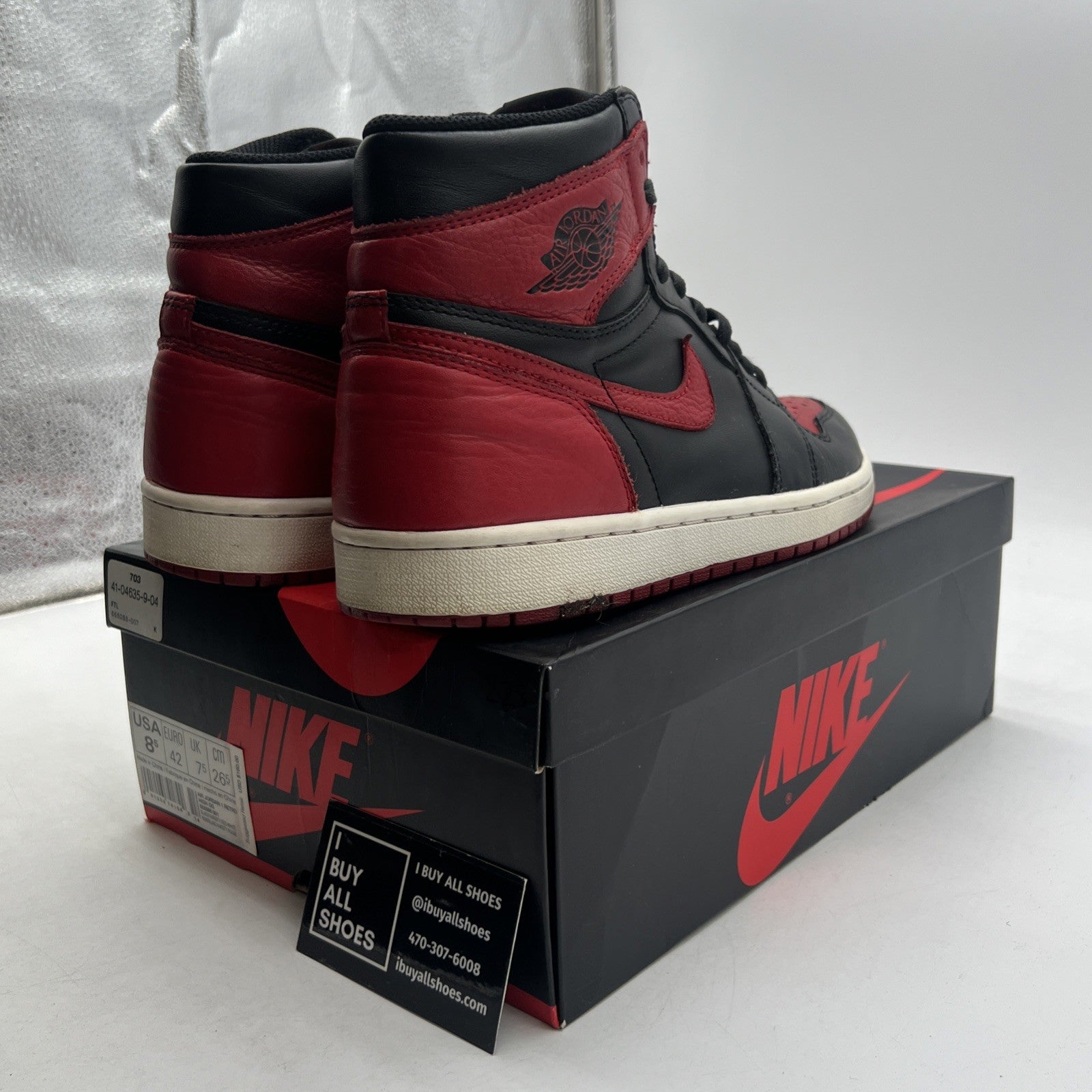 Size 8.5 - Air Jordan 1 Retro OG High Banned, Bred (555088-001)