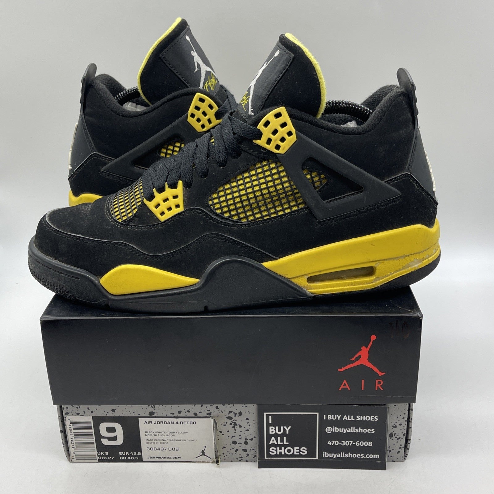 Size 9 - Air Jordan 4 Retro Low Thunder (308497-008)
