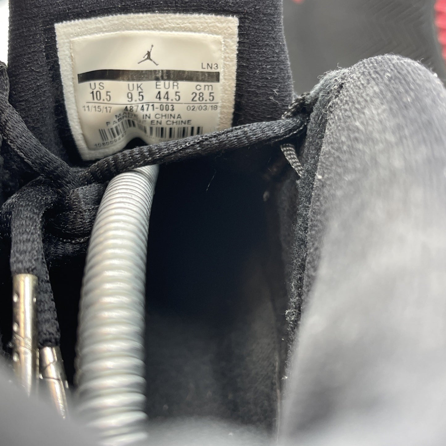 Size 10.5 - Air Jordan 14 Retro 2018 Last Shot Black Red Suede (487471-003)