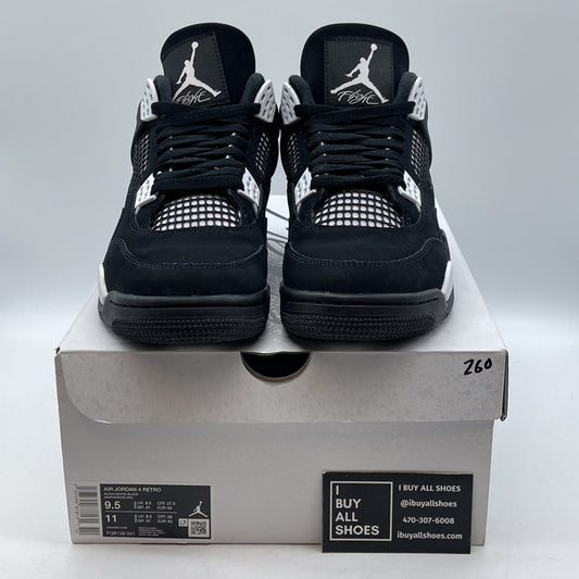 Size 9.5 - Air Jordan 4 Retro White Thunder Black Suede (FQ8138-001)