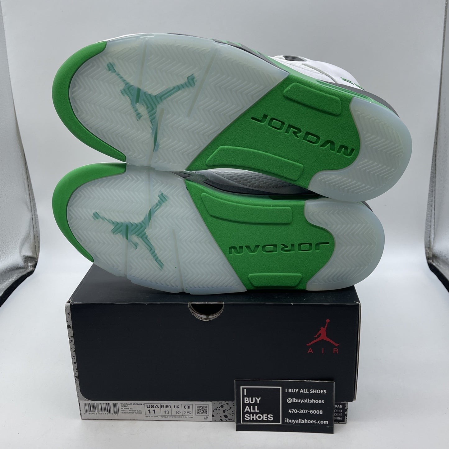 Size 11W - Air Jordan 5 Retro Lucky Green White Leather