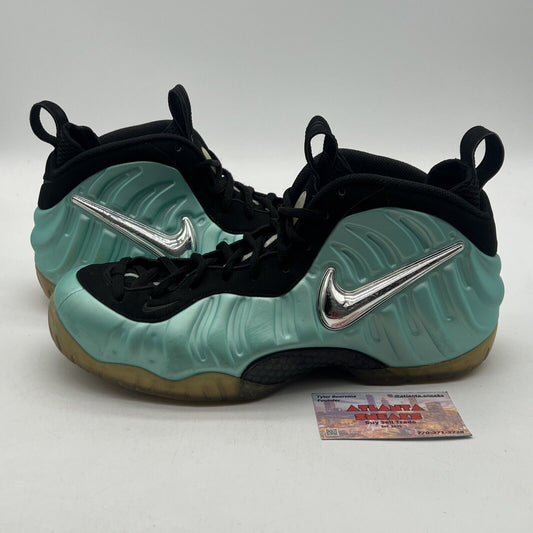 Size 11 - Nike Air Foamposite Pro Island Green Black Suede Silver (624041-303)